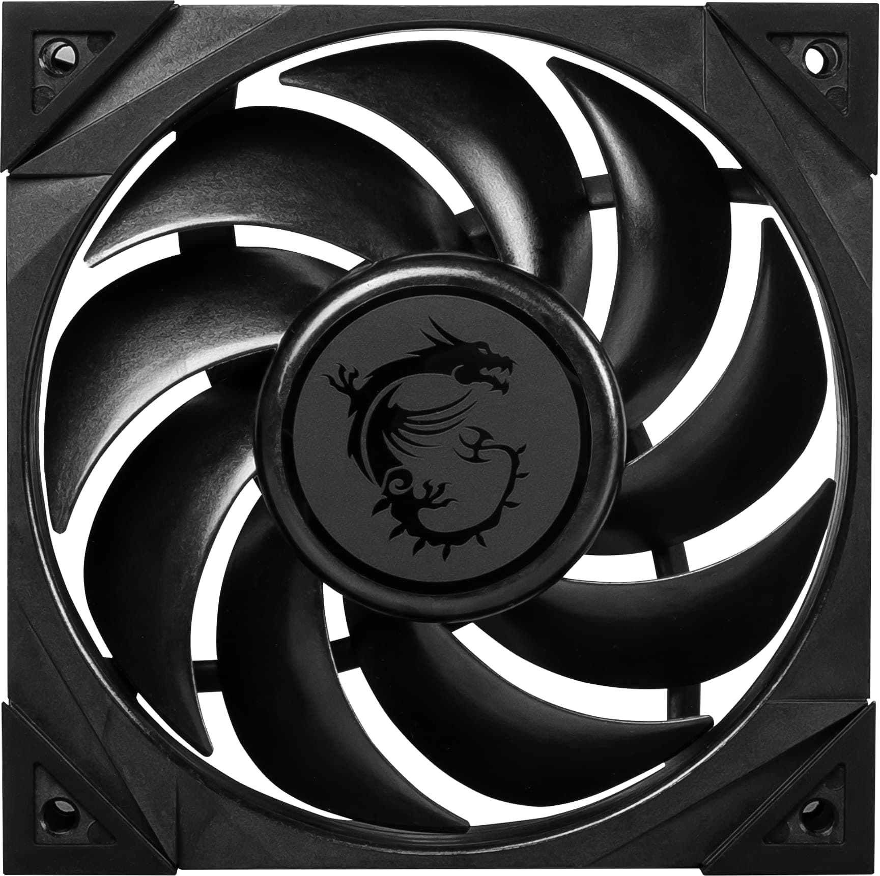 MSI MEG SILENT GALE P12 120 mm Gehäuse Lüfter (1 x 120 mm Lüfter, 0 RPM Modus, 4-Pin Connector, schwarz) Bild 3