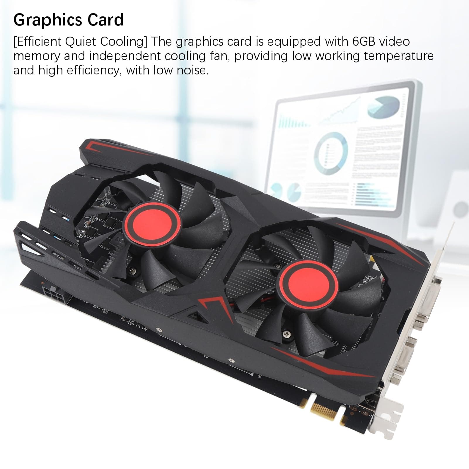 Grafikkarte GTX550TI 2GB D5 192bit PCI Express X16 2.0 mit Dual-Fan-Gaming-Grafikkarte Unterstützt DVI VGA HD Multimedia Interface (Angezeigte 2 GB/Tatsächliche 6 GB RAM) Bild 5
