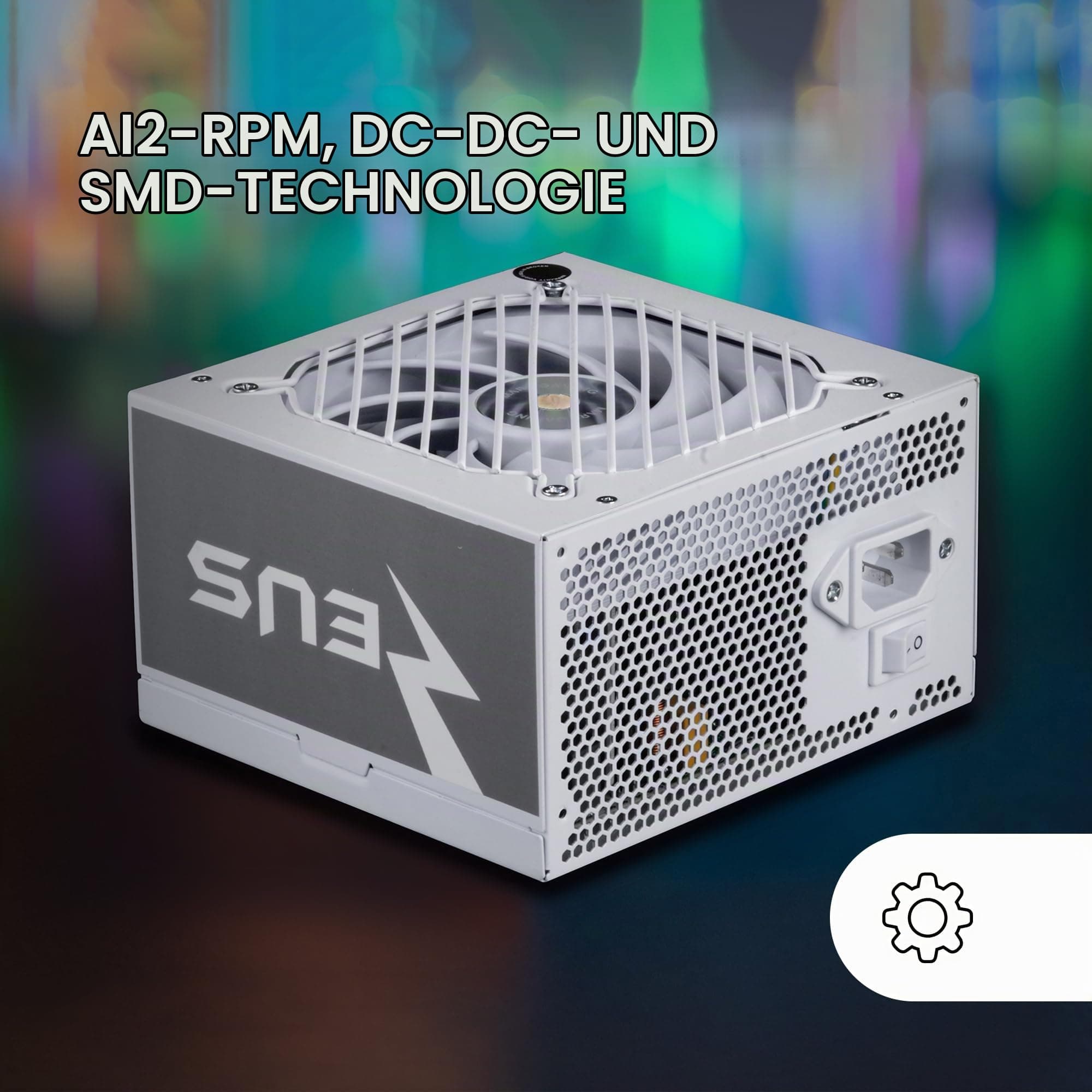 Mars Gaming MPZE750SI, ATX Netzteil 750W, 10 Jahre Garantie, 80 Plus Silver, +87% Effizienz, AI2-RPM, DC-DC und SMD Technologien, Aktives PFC, Japanische Toshin Kyogo Kondensatoren 105º, Weiß Bild 5