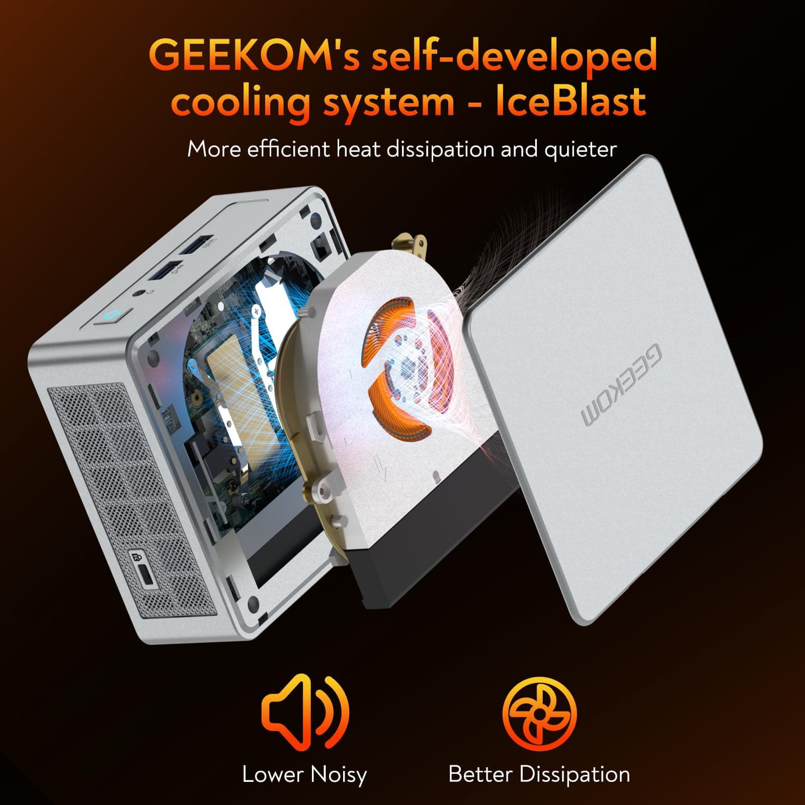 GEEKOM AI Mini PC AE8, Windows 11 Pro Mini Computer,mit AMD Ryzen 9 8945HS (bis zu 5,2 GHz), 32GB DDR5 5600MHz+1TB SSD Mini PC Gaming, AMD Radeon 780M/USB 4.0/WiFi 6E/BT5.2 für Home/Office/Gaming R9 8945HS(32+1) Bild 6