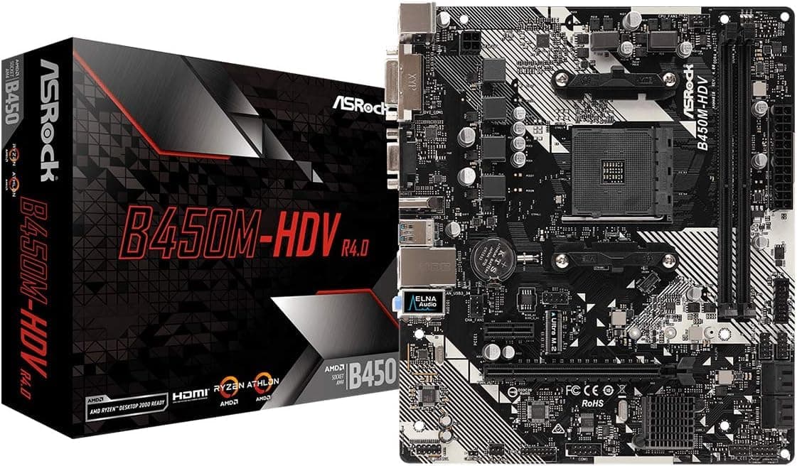 Asrock B450M-HDV R4.0 AMD B450 Socket AM4 Micro ATX Bild 2