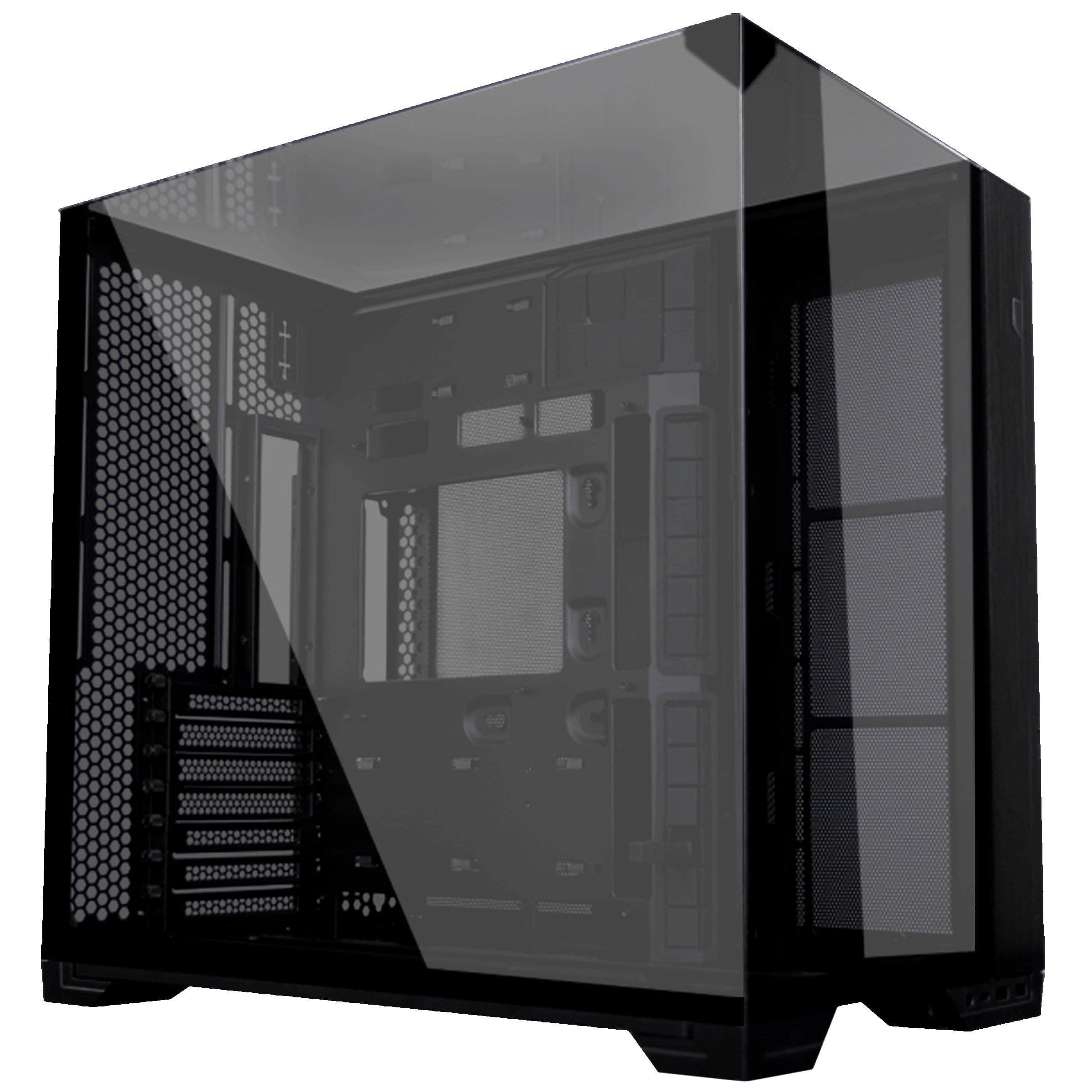 Lian Li O11 Vision Compact Gaming PC Gehäuse ATX Schwarz - Midi Tower PC Gehäuse mit Tempered Glass, Grafikkarten bis 408 mm, bis zu 360 mm Radiatoren, Black PC Case Stahl, Aluminium, Gehärtetes Glas
