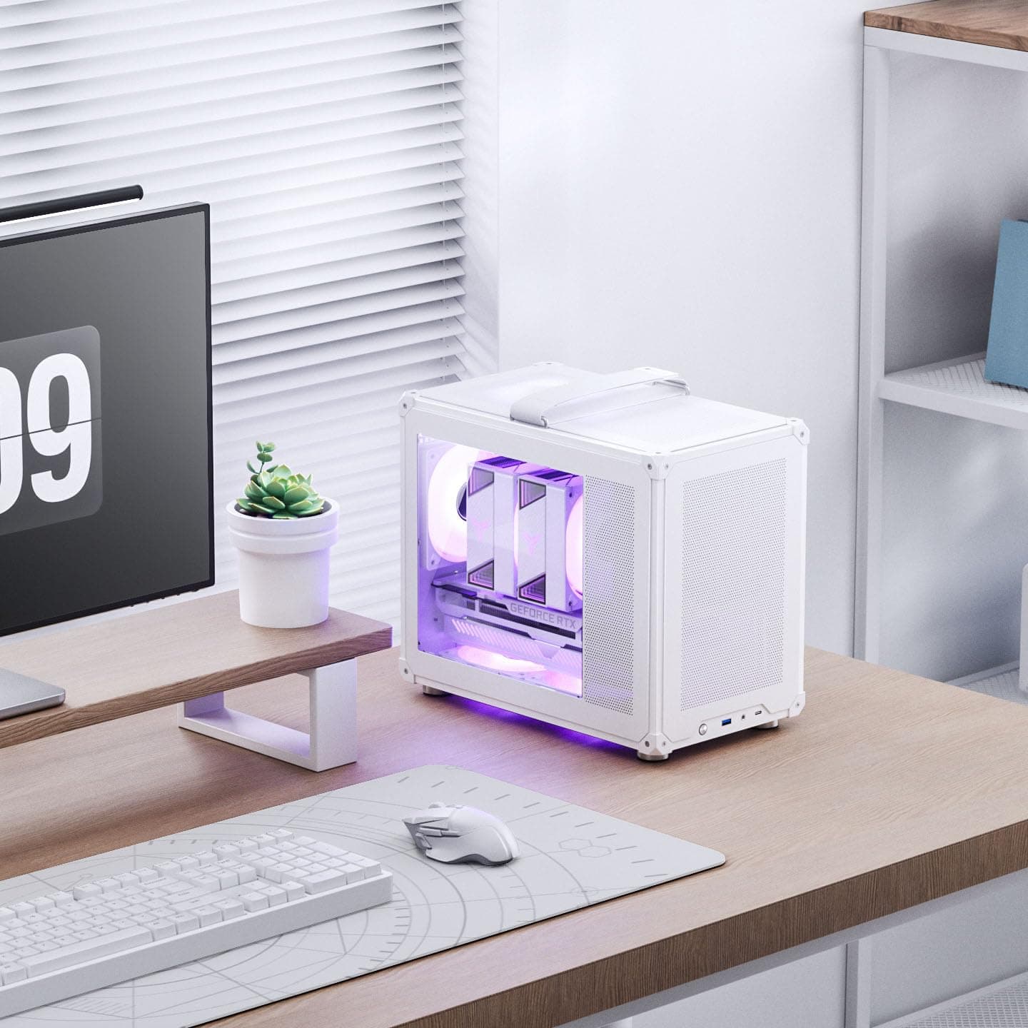 Jonsbo C6 MAX PC-Gehäuse Weiß – kompaktes mATX Case mit Tragegriff, Airflow-Mesh, Platz für GPU bis 335mm, CPU-Kühler bis 170mm, 5 Lüfterplätze Bild 3