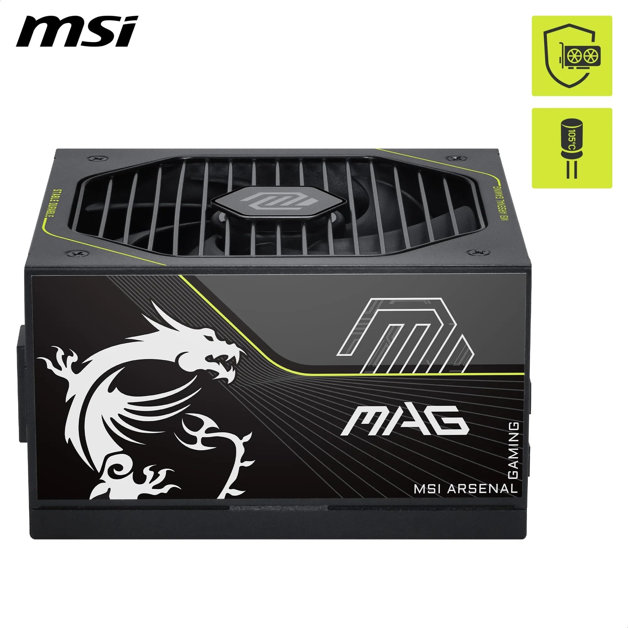 MSI MAG A1200PLS PCIE5 PC-Netzteil, 1200 W, ATX, 80 Plus Platinum, ATX 3.1, kompatibel mit PCIe 5.1, nativer Anschluss 12 V-2 x 6, zweifarbig, geprägte Kabel Bild 3