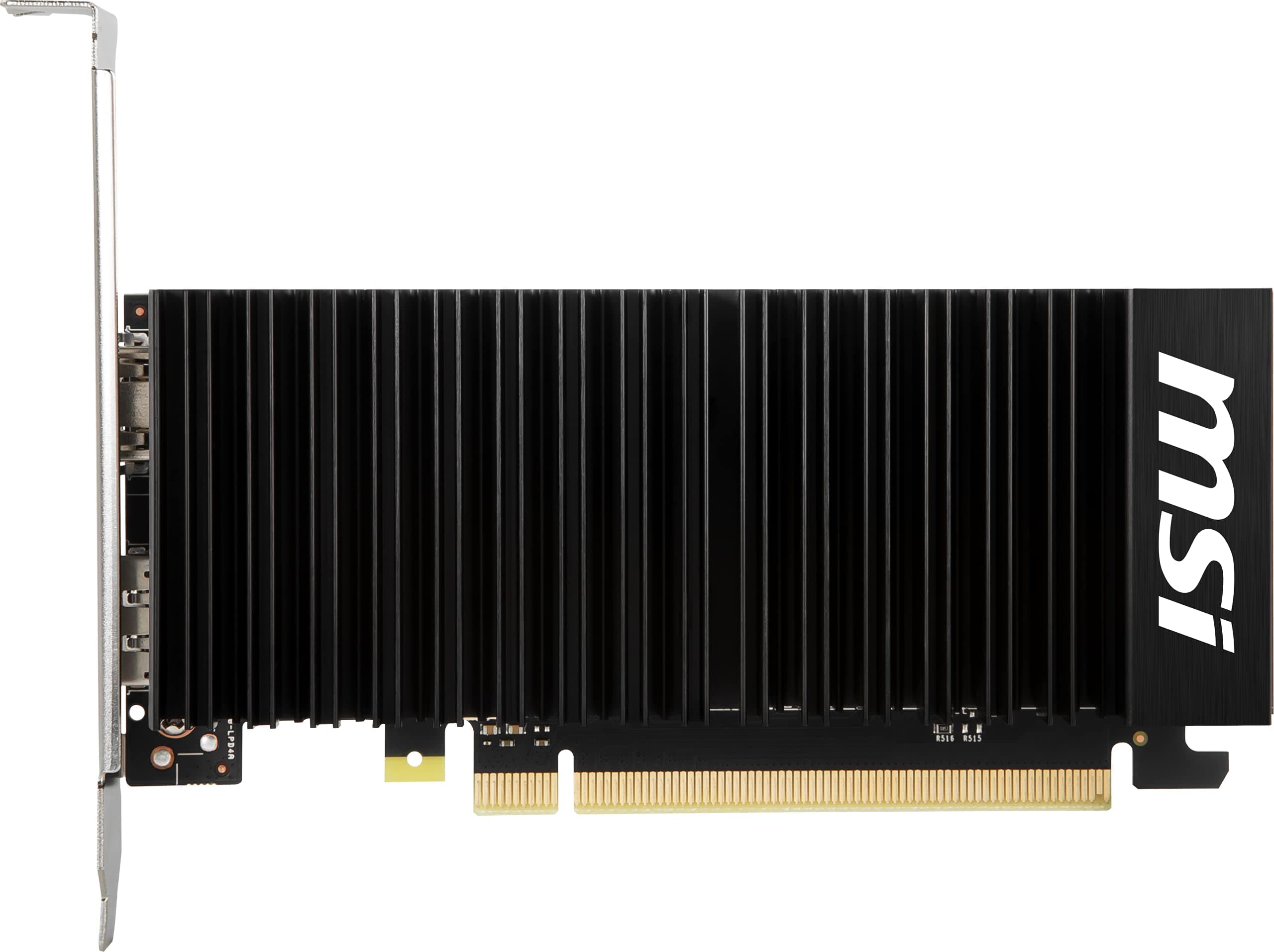 MSI NVIDIA GEFORCE GT 1030 2GHD4 LP OC Grafikkarte '2 GB GDDR4, 1518 MHz, Low Profile Design, DisplayPort, HDMI, passives lüfterloses Kühlsystem Schwarz NVIDIA GeForce GT 710 GPU Single Bild 3