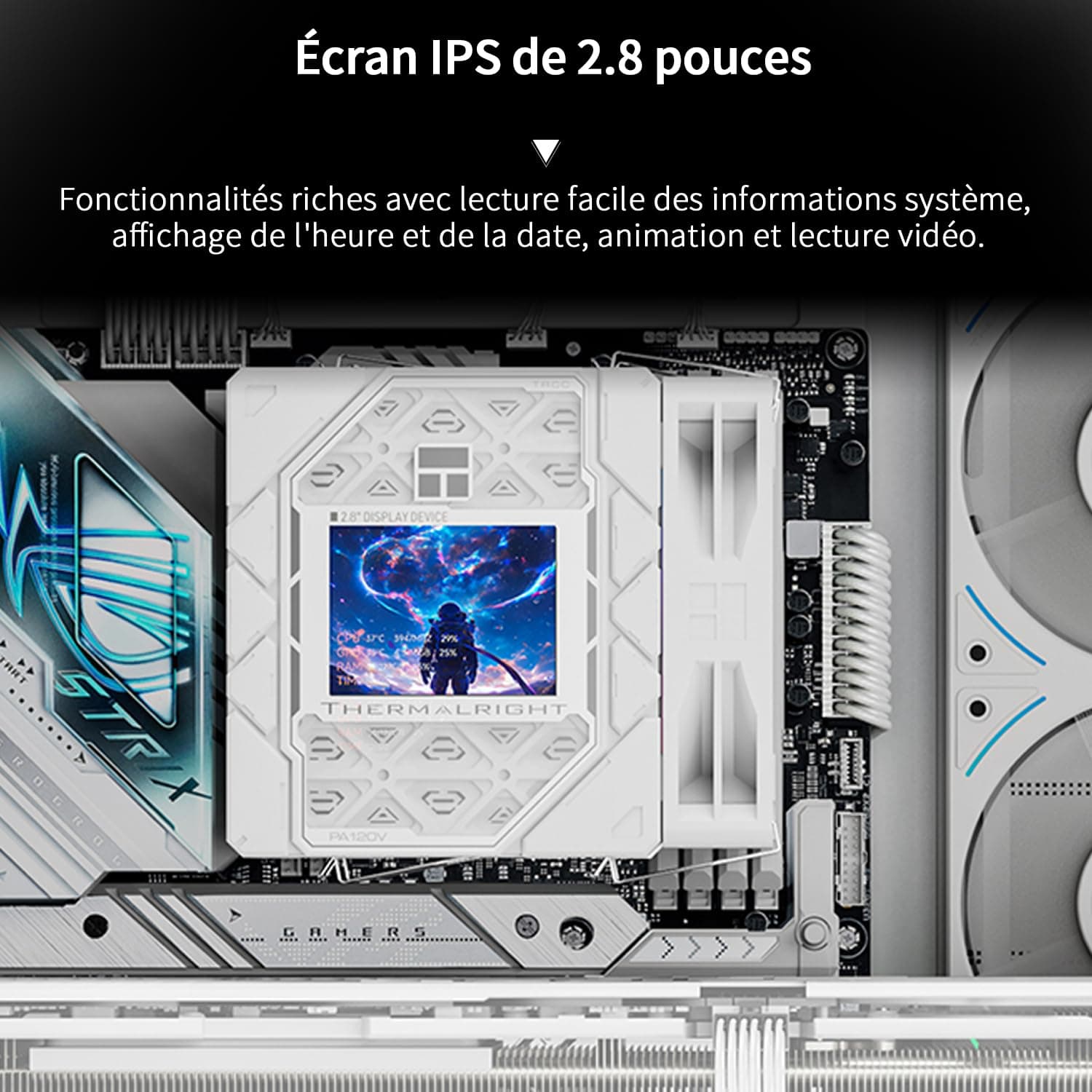 Thermalright Peerless Assassin 120 Vision ARGB White CPU-Kühler, PC-Kühlung mit 6 Heatpipes, 2,8-Zoll magnetischem Display(320x240 Auflösung), für AMD AM4/AM5 und Intel LGA1700/1851 Bild 5