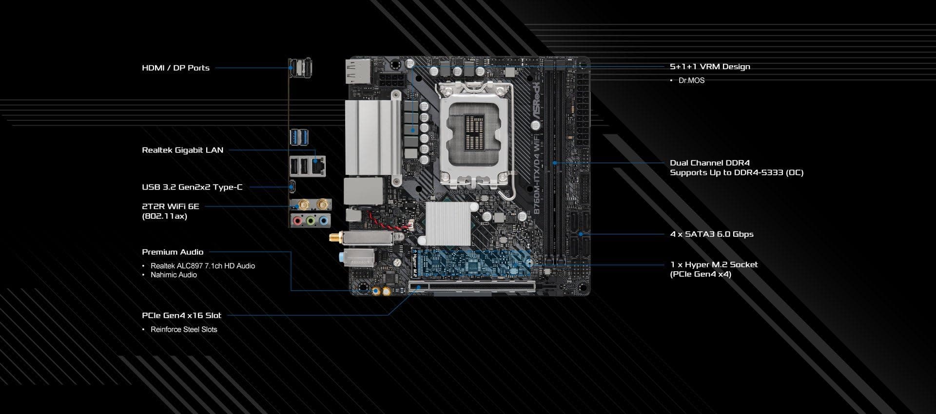ASRock Asro B760M-ITX/D4 WiFi B760 Bild 5