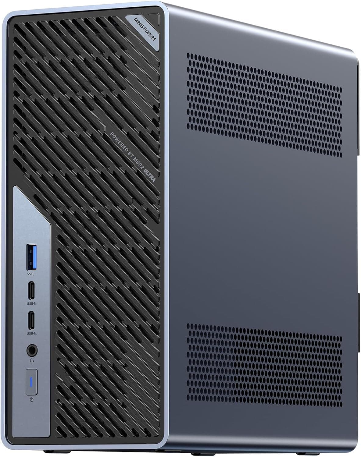 MINIS FORUM MS-02 Ultra Workstation Mini PC, Intel Core Ultra 9 285HX (24C/24T, up to 5.5GHz),PCIe 5.0 x16, 4× DDR5(ECC), 4× M.2, USB4 v2, Dual 25GbE+10GbE+2.5GbE(vPro), Wi-Fi 7,Barebone ohne RAM/SSD MS-02U-285HX 0/0 GB