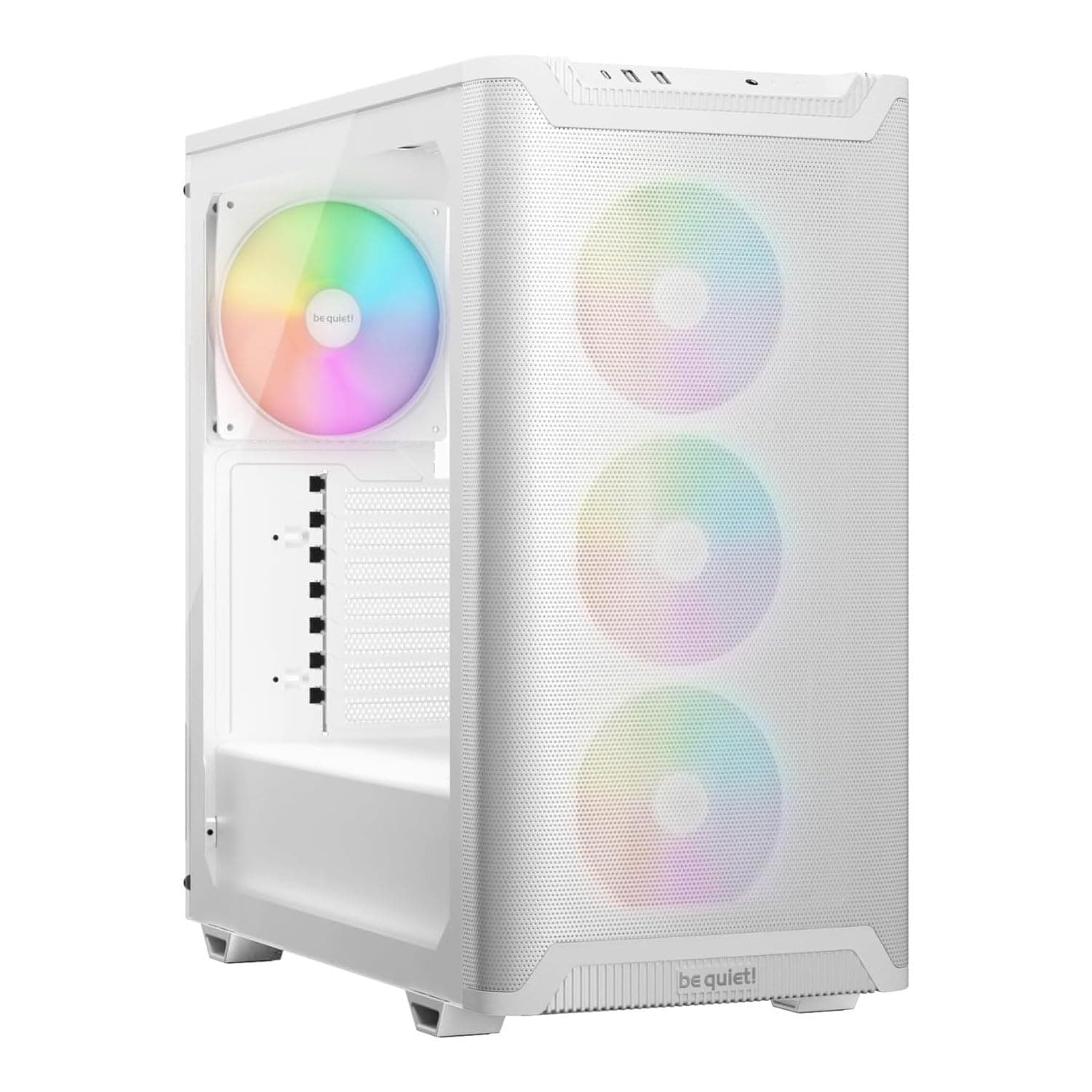 be quiet! Pure Base 501 LX White PC-Gehäuse, 4 vorinstallierte Light Wings PWM-Lüfter, ARGB-Beleuchtung, ARGB-Controller und PWM-Hub, hoher statischer Druck, USB 3.2 Gen. 2 Type C, geräumiges Design Bild 2