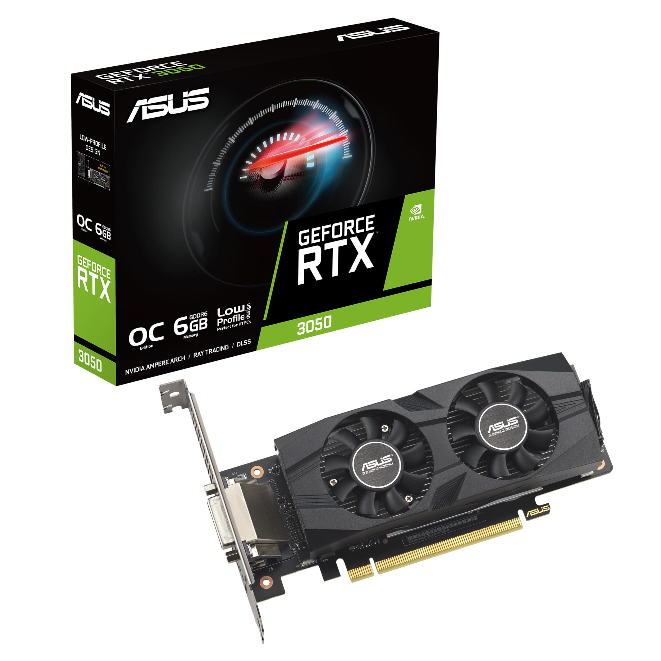 ASUS GeForce RTX 3050 LP BRK OC Edition 6GB GDDR6 Gaming Grafikkarte (Nvidia RTX3050, PCIe 4.0, DVI-D, HDMI 2.1, DisplayPort 1.4a, RTX3050-O6G-LP-BRK) Bild 2