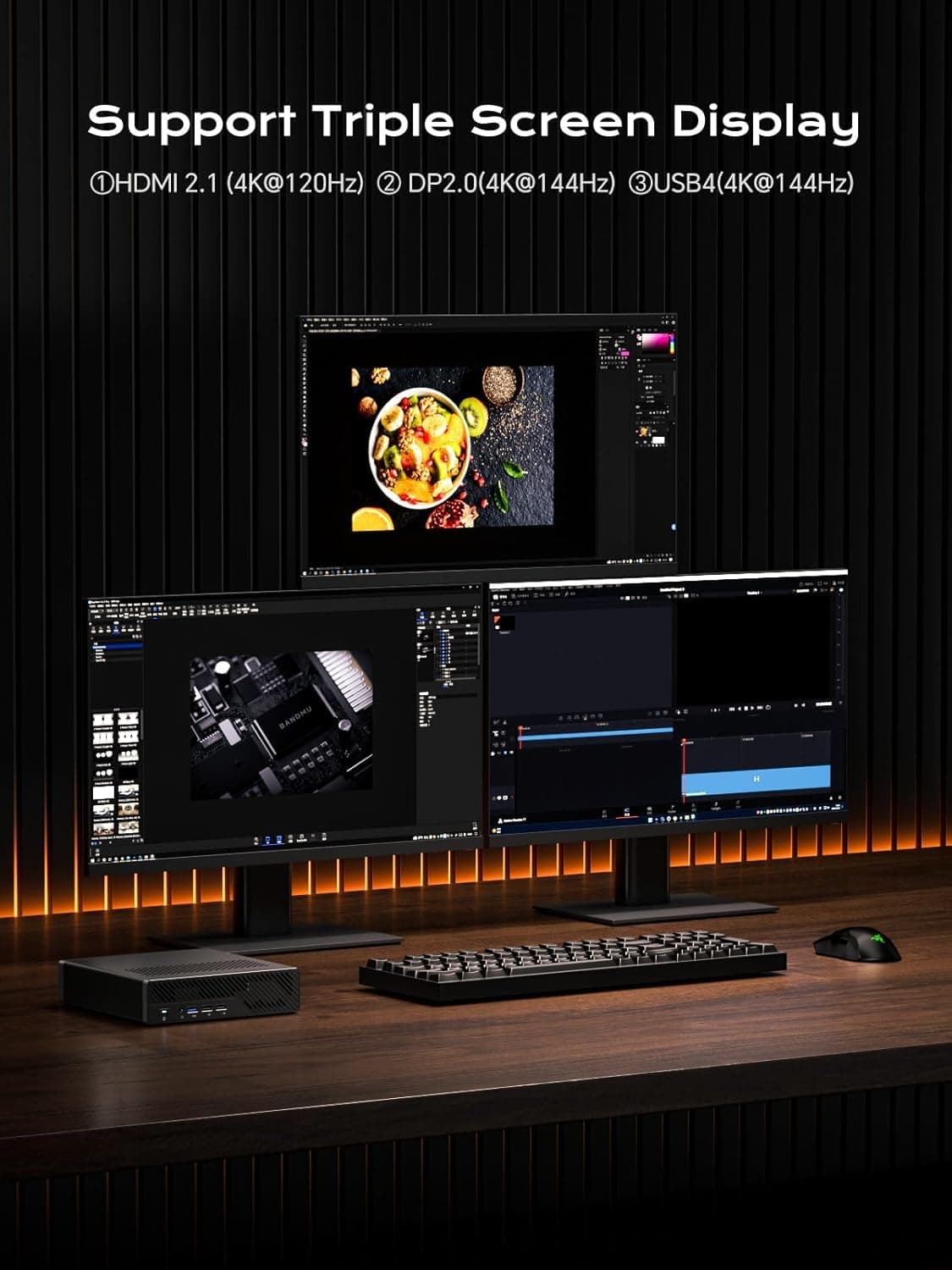 MINIS FORUM Mini PC Workstation MS-A1, AMD Ryzen 9 9950X (Zen 5, 16 Kerne/32 Threads, bis zu 5,7 GHz), OCuLink, Dual 2,5G LAN, 4X M.2 PCIe, HDMI/DP/USB-C, Barebone (ohne RAM/SSD) MS-A1-A5995 0/0 GB Bild 4