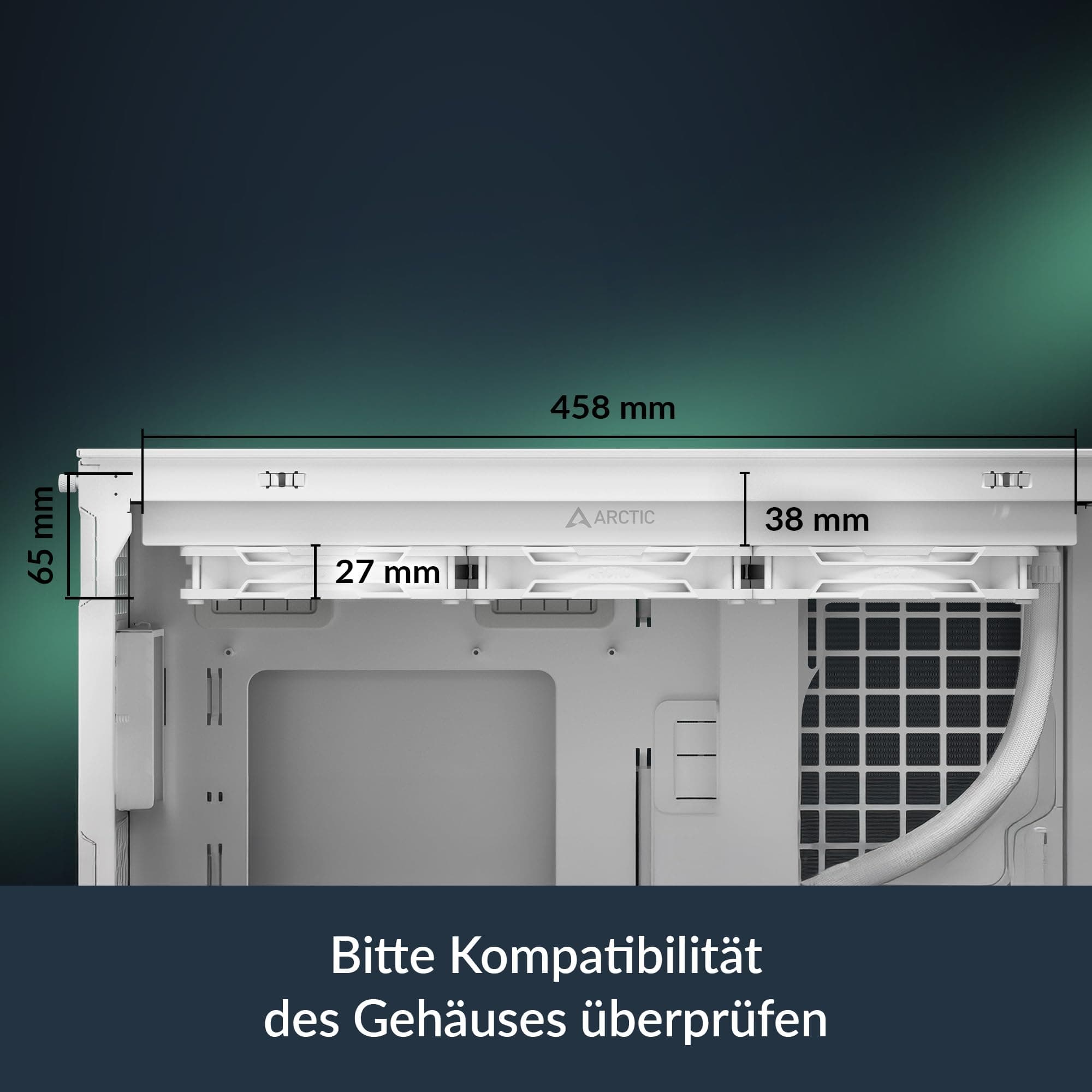 ARCTIC Liquid Freezer III Pro 420 A-RGB - 420 mm AIO CPU Kühler, Wasserkühlung, 38 mm Radiator, PWM-Pumpe, VRM-Lüfter, AMD AM5/AM4, Intel LGA1851/1700 Contact Frame - Weiß weiß Liquid Freezer III Pro 420 A-RGB Bild 6