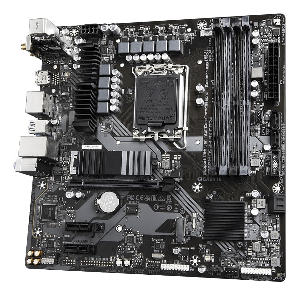 GIGABYTE B760M DS3H AX DDR4 Motherboard - Unterstützt Intel Core 14. Generation CPUs, 6+2+1 Phasen Digital VRM, bis zu 5333MHz DDR4 (OC), 2xPCIe 4.0 M.2, Wi-Fi 6E, 2.5GbE LAN, USB 3.2 Gen2 Bild 7
