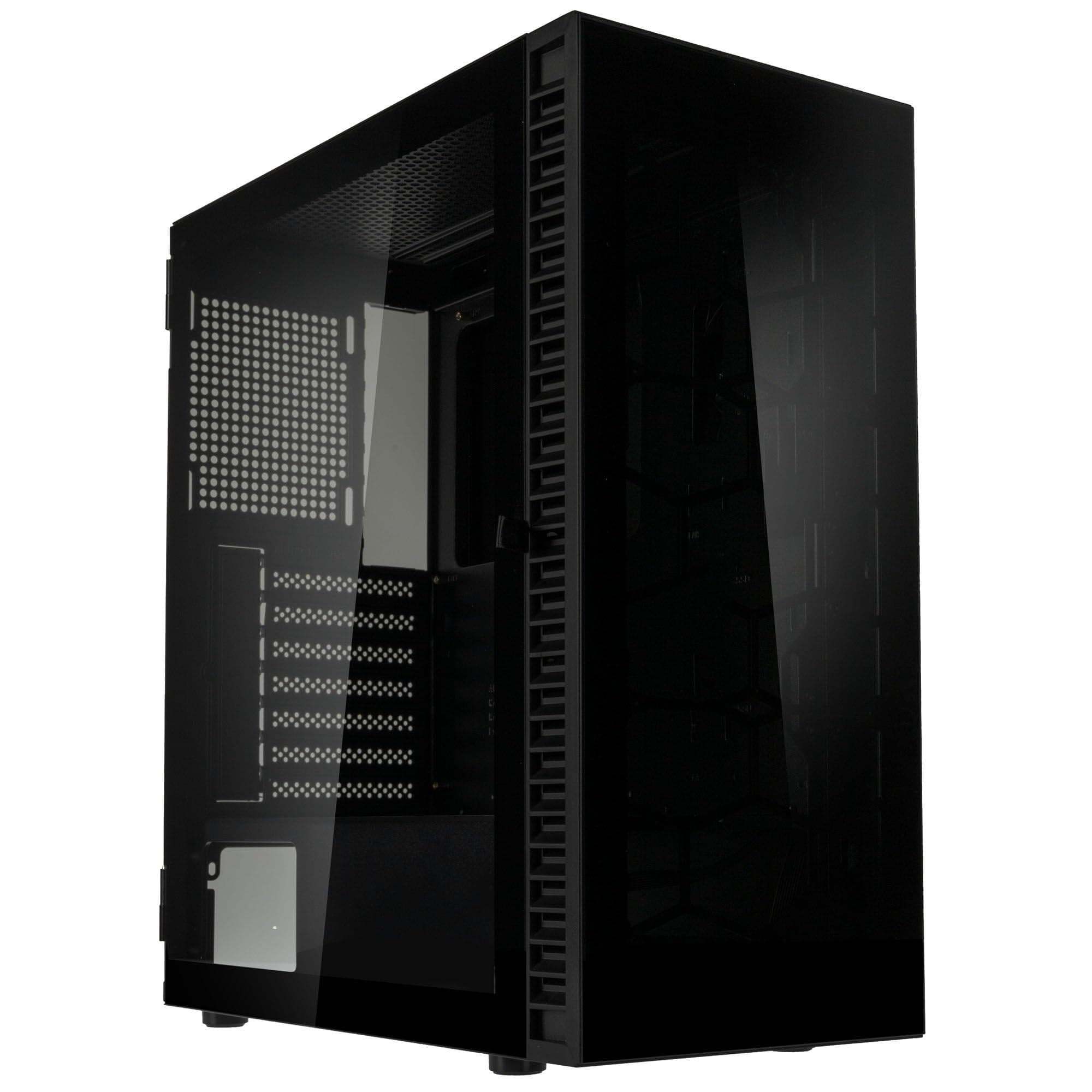 Kolink Observatory HF Glass Core PC-Gehäuse – Schwarz | ATX Midi-Tower mit Glasfront & Seitenteil, Hochwertiger Airflow, 420 mm Radiator-Support, Kabelführung