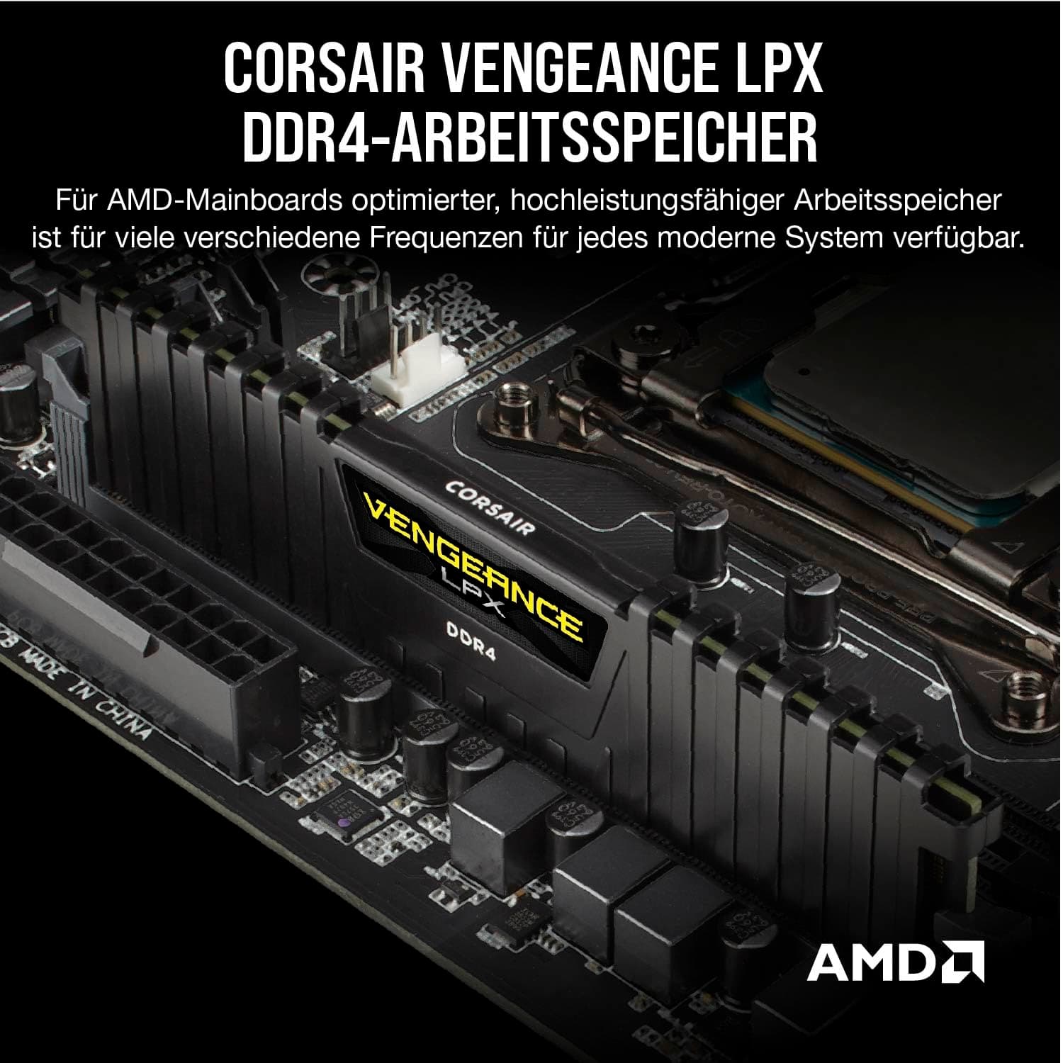 Corsair VENGEANCE LPX DDR4 RAM 32GB (2x16GB) Bis zu 3600MHz CL18 AMD Ryzen Computerspeicher – Schwarz (CMK32GX4M2Z3600C18) Bild 3