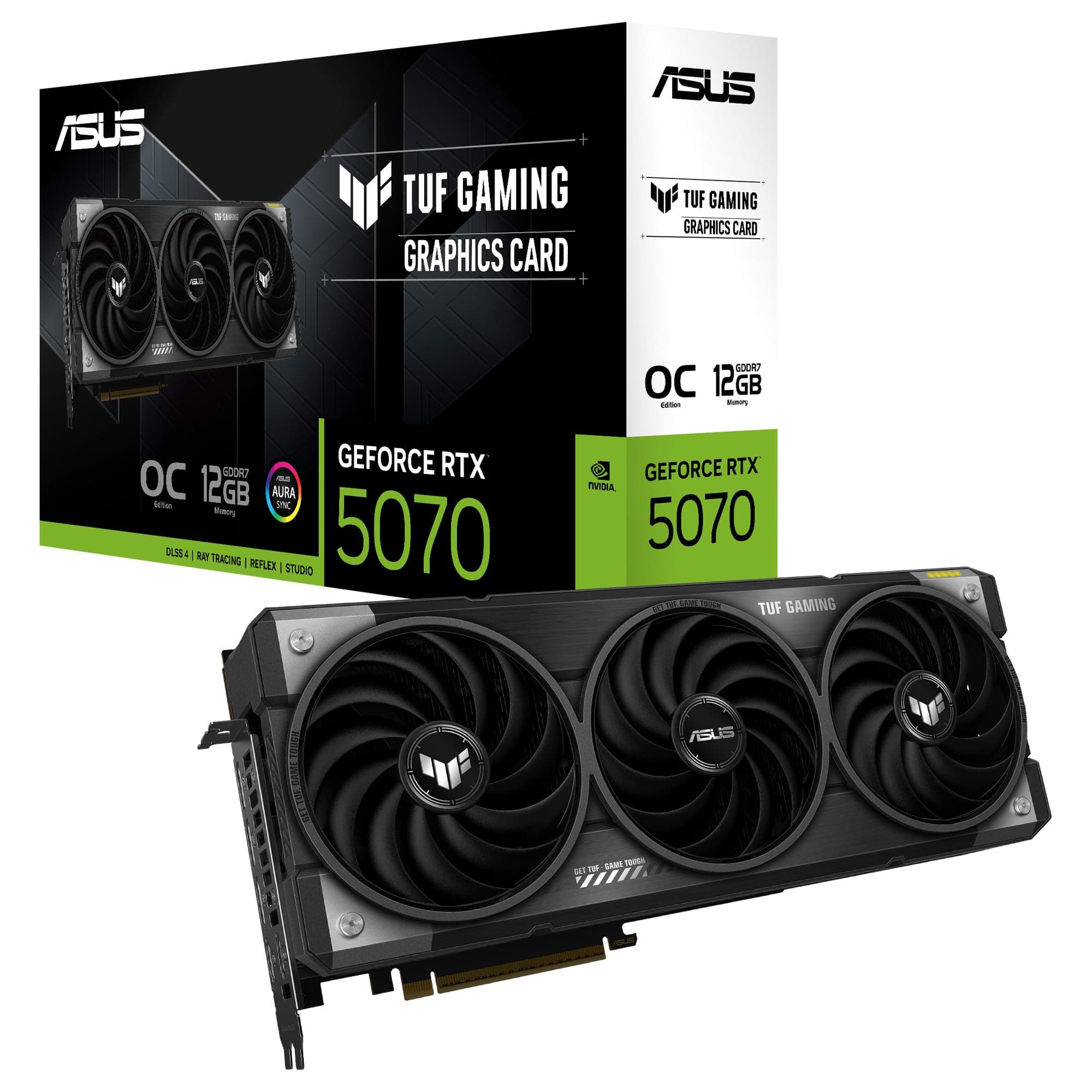 ASUS TUF Gaming GeForce RTX 5070 12GB GDDR7 OC Edition Grafikkarte (NVIDIA Blackwell Architektur und DLSS 4, 2,5-Slot Design, SSF, PCIe 5.0, 3X DisplayPort 2.1b, 2X HDMI 2.1b) Bild 2