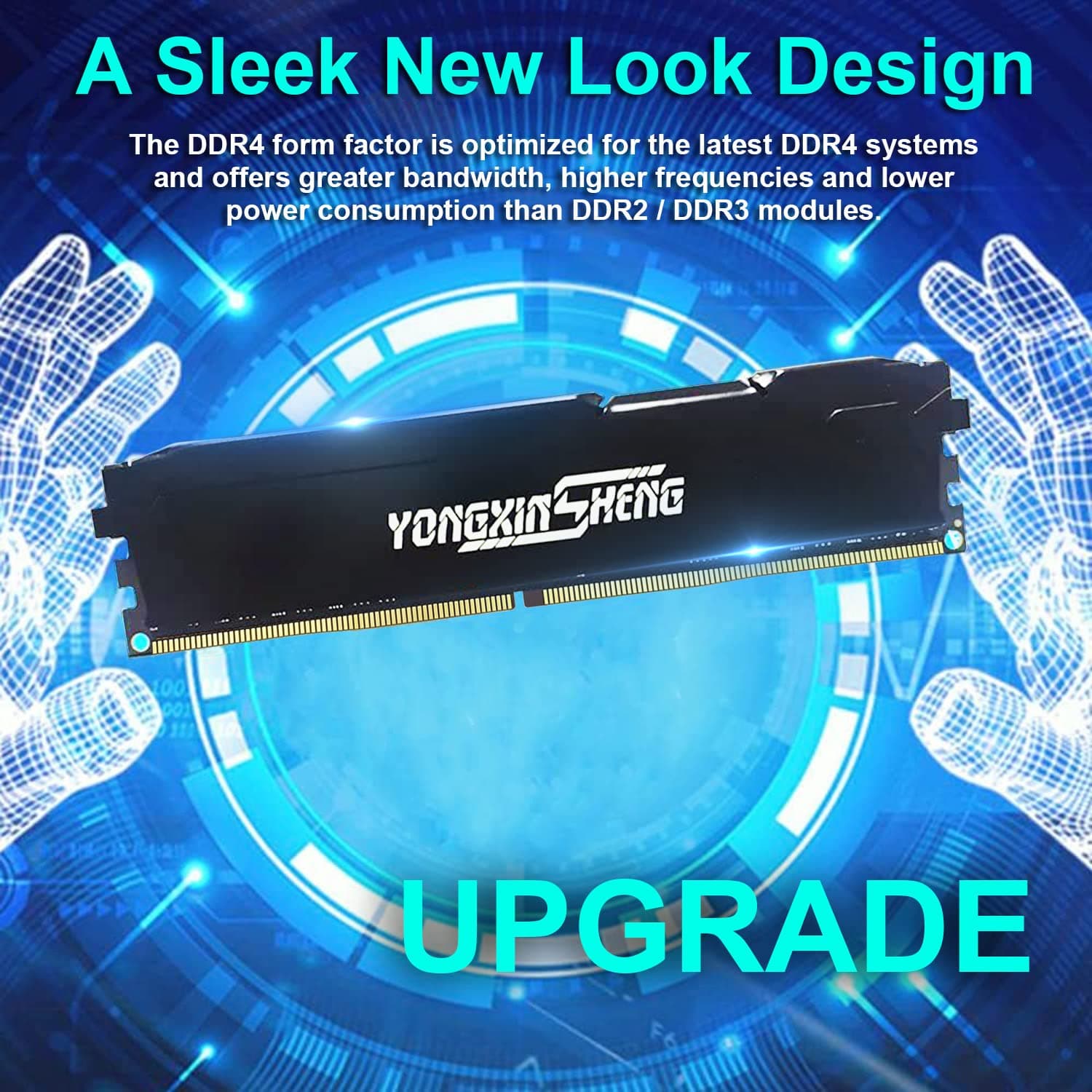 Yongxinsheng DDR4 3200MHz 32GB Kit (16GBx2) Desktop RAM PC4-25600 UDIMM Non-ECC Unbuffered 1.35V 288-Pin CL16 PC Computer Memory Upgrade Module Arbeitsspeicher Support XMP 2.0 Auto Overclocking Bild 6