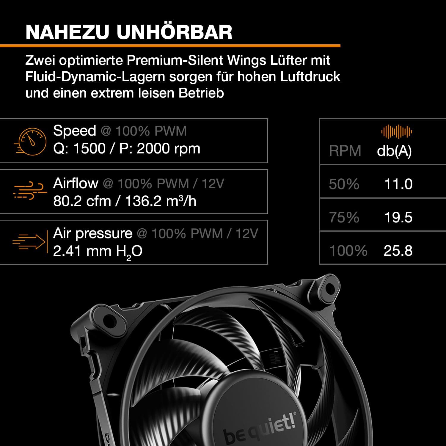 be quiet! Dark Rock Elite Luftkühler, 2x Silent Wings 135mm PWM Lüfter, Speed Switch mit 2 Modi, Hochleistungs-Heatpipes, Frontlüfter-Montagesystem, erhöhte RAM-Kompatibilität, ARGB LEDs, BK037 Bild 5