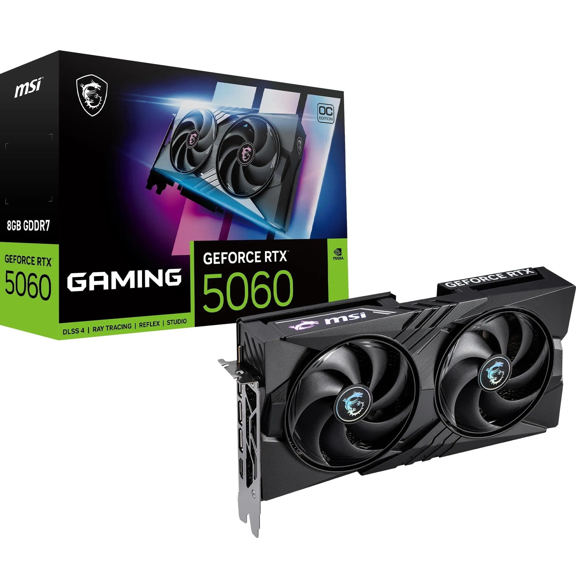 MSI GeForce RTX 5060 8G Gaming OC - 8GB GDDR7 (28Gbps/128-bit), PCIe 5, Boost: 2625 Hz, HDMI 2.1b, DisplayPort 2.1b Bild 2