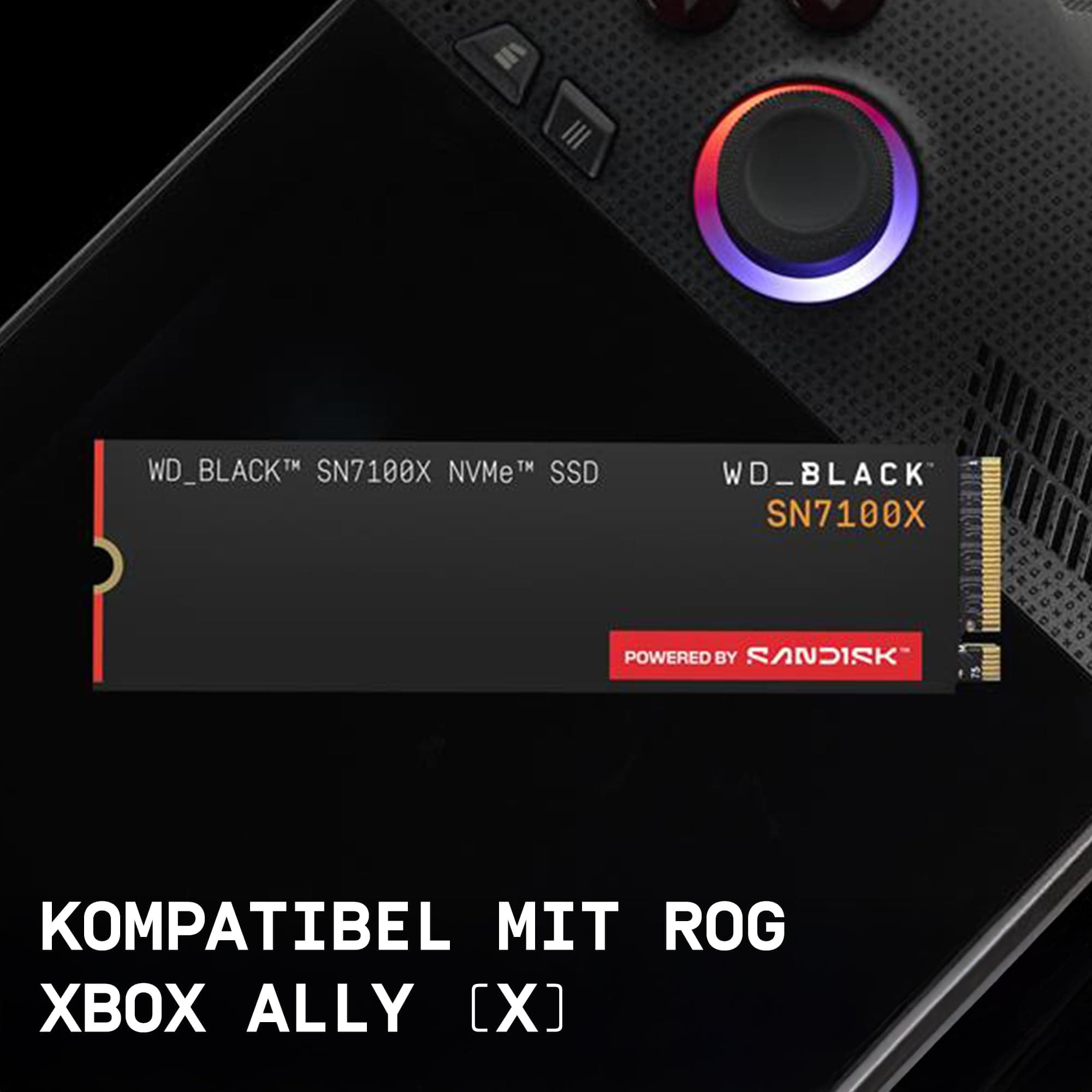 WD_Black SN7100X NVMe SSD 2 TB (Speicher mit Lesegeschwindigkeiten bis zu 7.250 MB/s, Offiziell lizenzierter Speicher für ROG Xbox Ally (X) und PC, PCIe Gen4, 1 Monat Xbox Game Pass Ultimate) SSD 2TB Bild 3