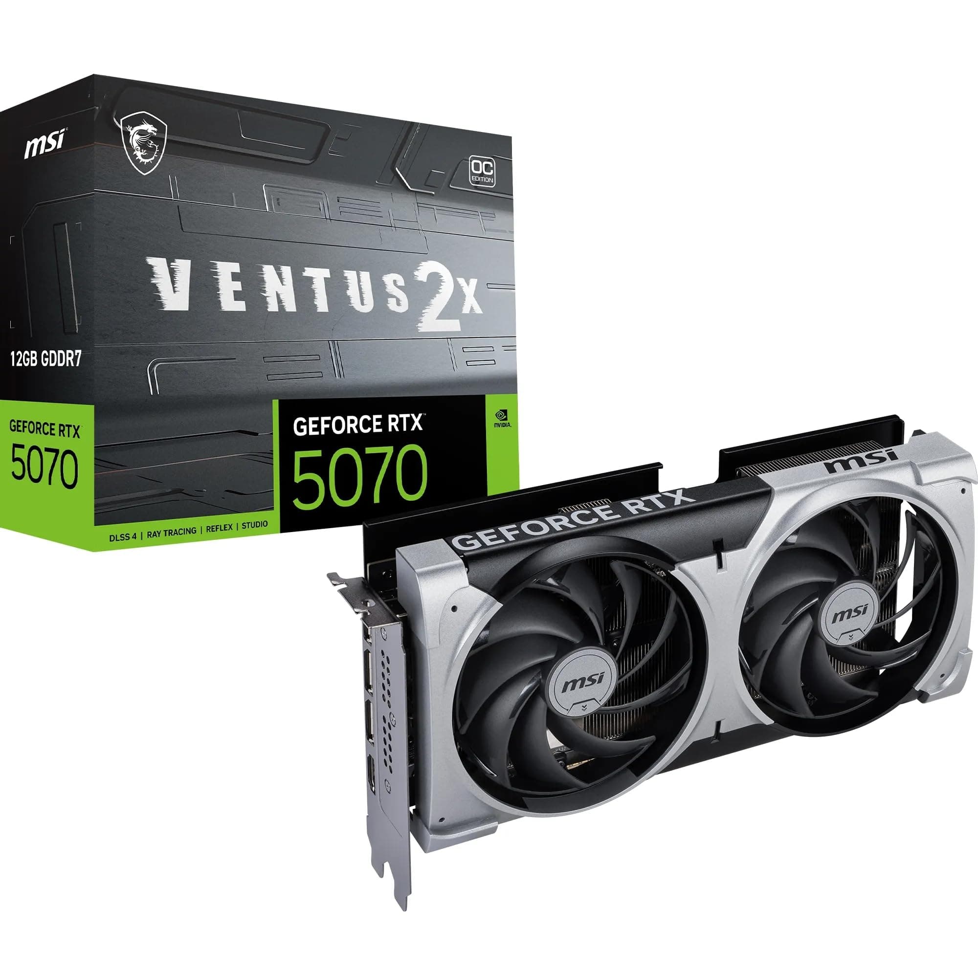 MSI GeForce RTX 5070 12G Ventus 2X OC - 12GB GDDR7 (28Gbps/192-bit), PCIe 5, Boost: 2542 MHz, HDMI 2.1b, DisplayPort 2.1b Bild 2