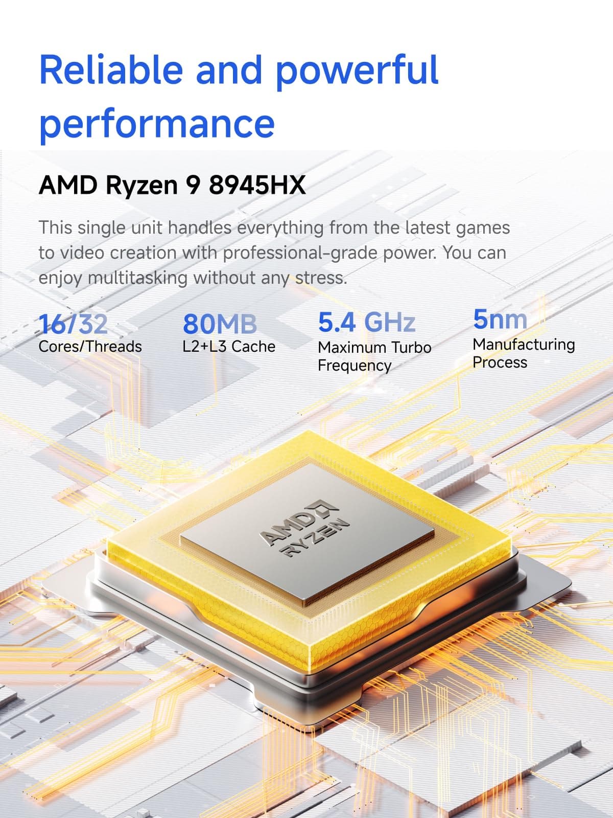 MINIS FORUM G1 Pro Gaming Mini-PC, Ryzen 9 8945HX (16C/32T, bis zu 5,4 GHz), NVIDIA GeForce RTX 5060 8GB GDDR7, 32GB DDR5, 1TB SSD, 5GbE LAN, Wi-Fi 7, Quad 4K, 245W High Performance Desktop G1 Pro 32/1TB Bild 7