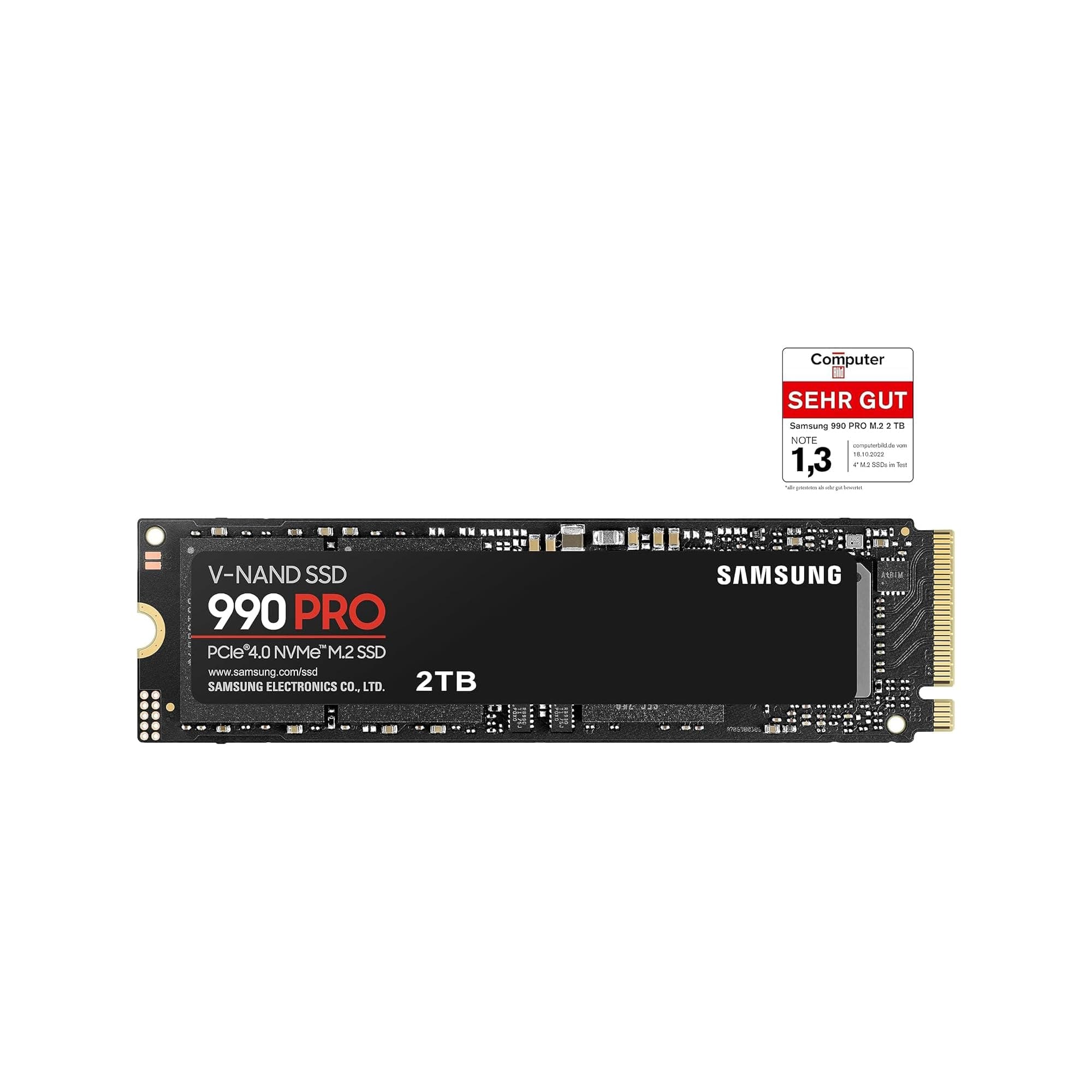 Samsung 990 PRO NVMe M.2 SSD, 2 TB, PCIe 4.0, 7.450 MB/s Lesen & FIT Plus USB-Stick Typ-A, 256 GB, 400 MB/s Lesen Bild 5