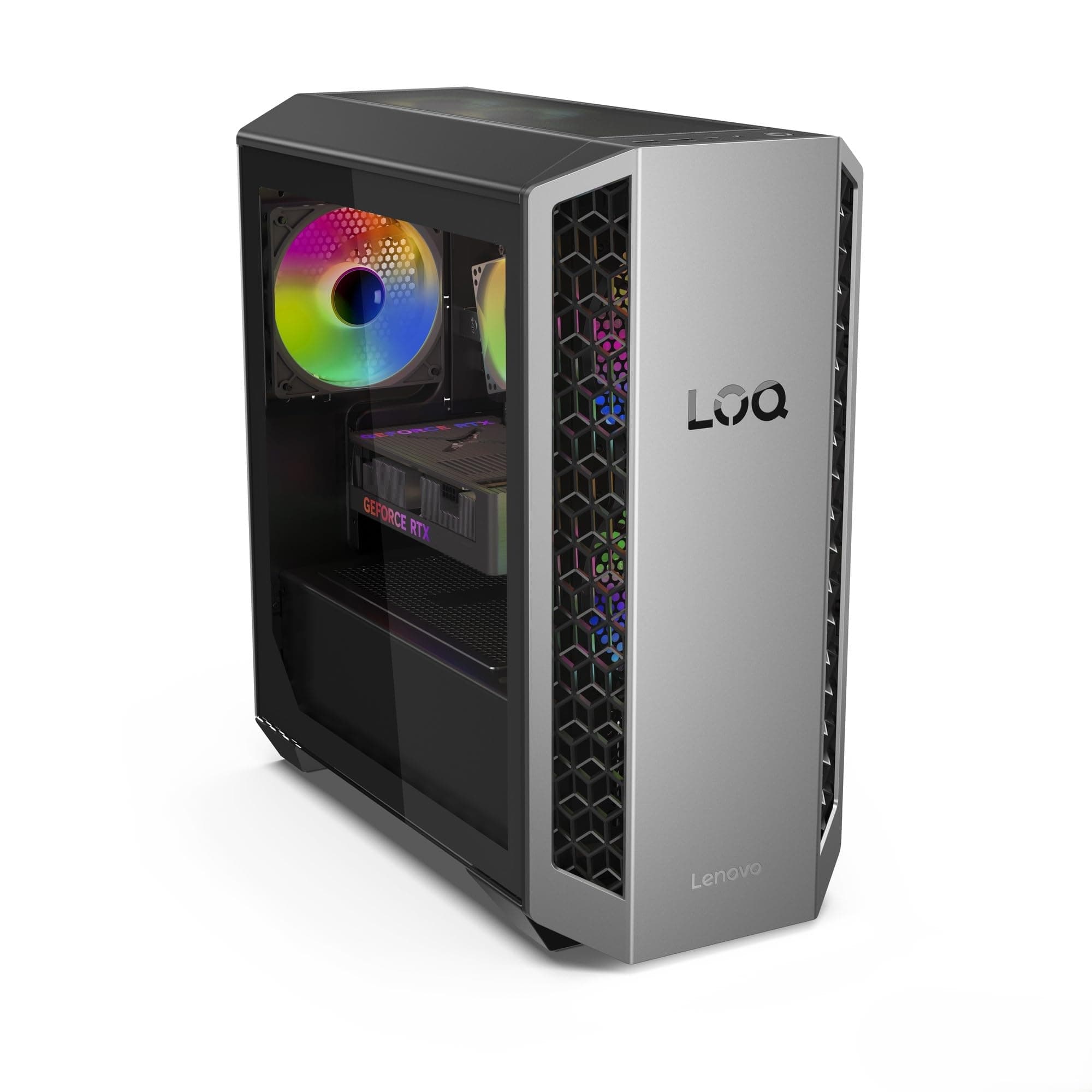 Lenovo LOQ Tower Gaming Desktop-PC | AMD Ryzen 7 8745HX | 16RAM | 1TB | NVIDIA GeForce RTX 5060 | Windows 11 | 26L | Luna Grau-Eclipse Black | 3 Monate GamePass | 3 Monate Premium Care Bild 3