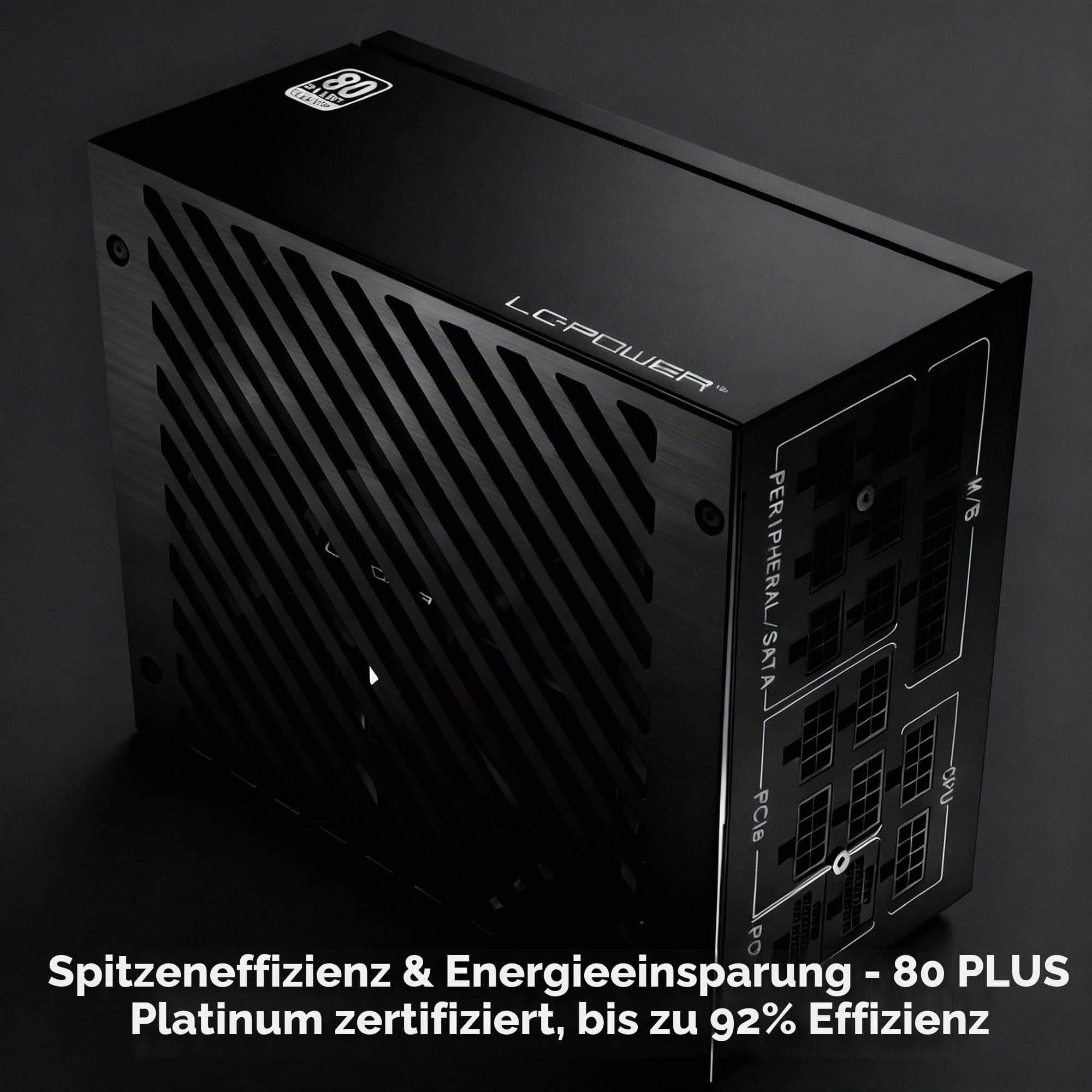 LC-POWER LC1200P2-V3.1 Platinum Pro 1200W PC Netzteil/PSU ATX 3.1 | 80 Plus Platinum | 135mm Lüfter | 10 Jahre Garantie (Schwarz) Bild 3