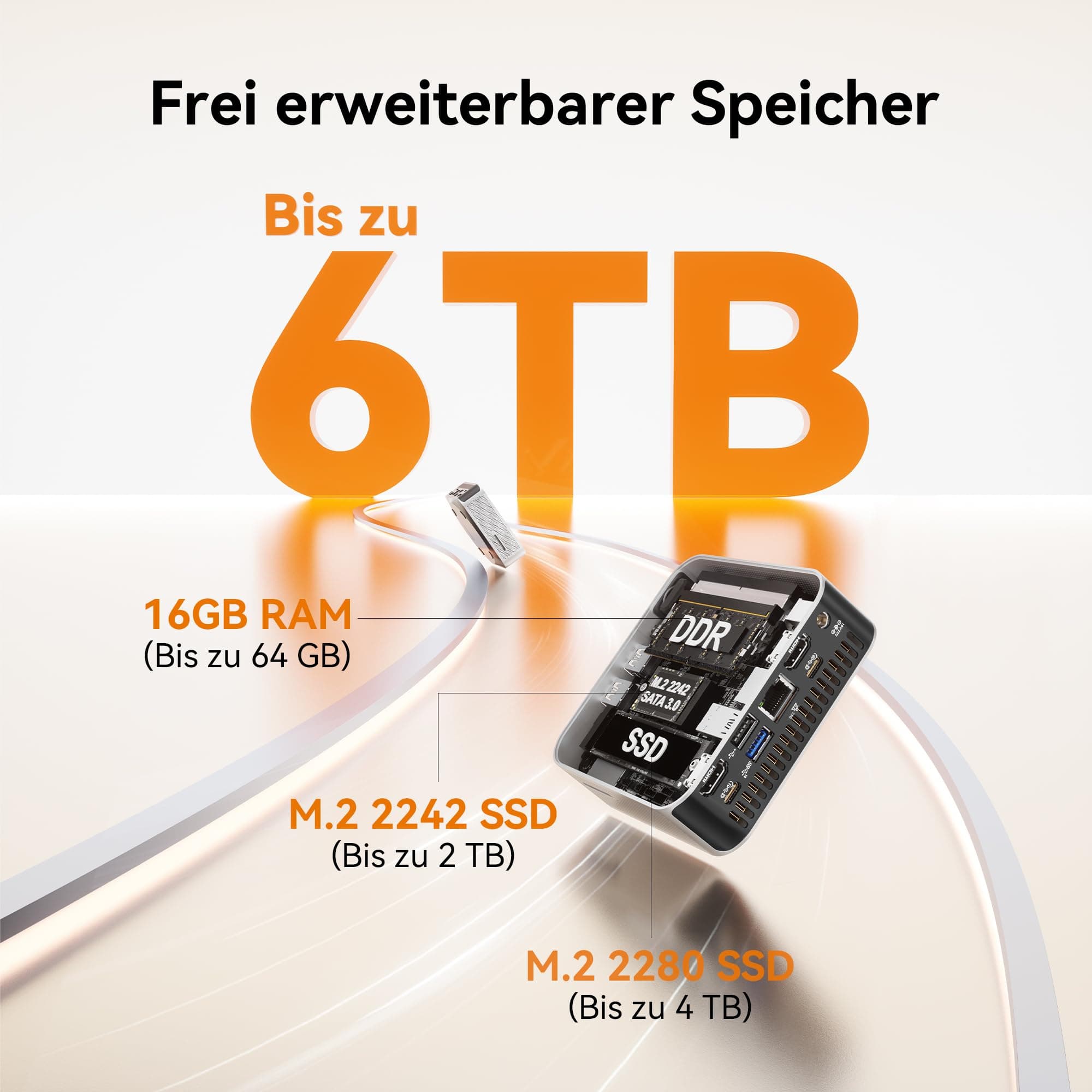 GEEKOM Mini PC A5 Pro 2026 Edition mit AMD Ryzen 5 7530U, 1TB SSD 16GB RAM(Deckt 95% der Nutzer ab) Mini Desktop PC, Windows 11 Pro Vorinstalliert, 2 x USB 4/8K Quad-Display/SD Card für Office/Home R5 7530U(16+1) Bild 4