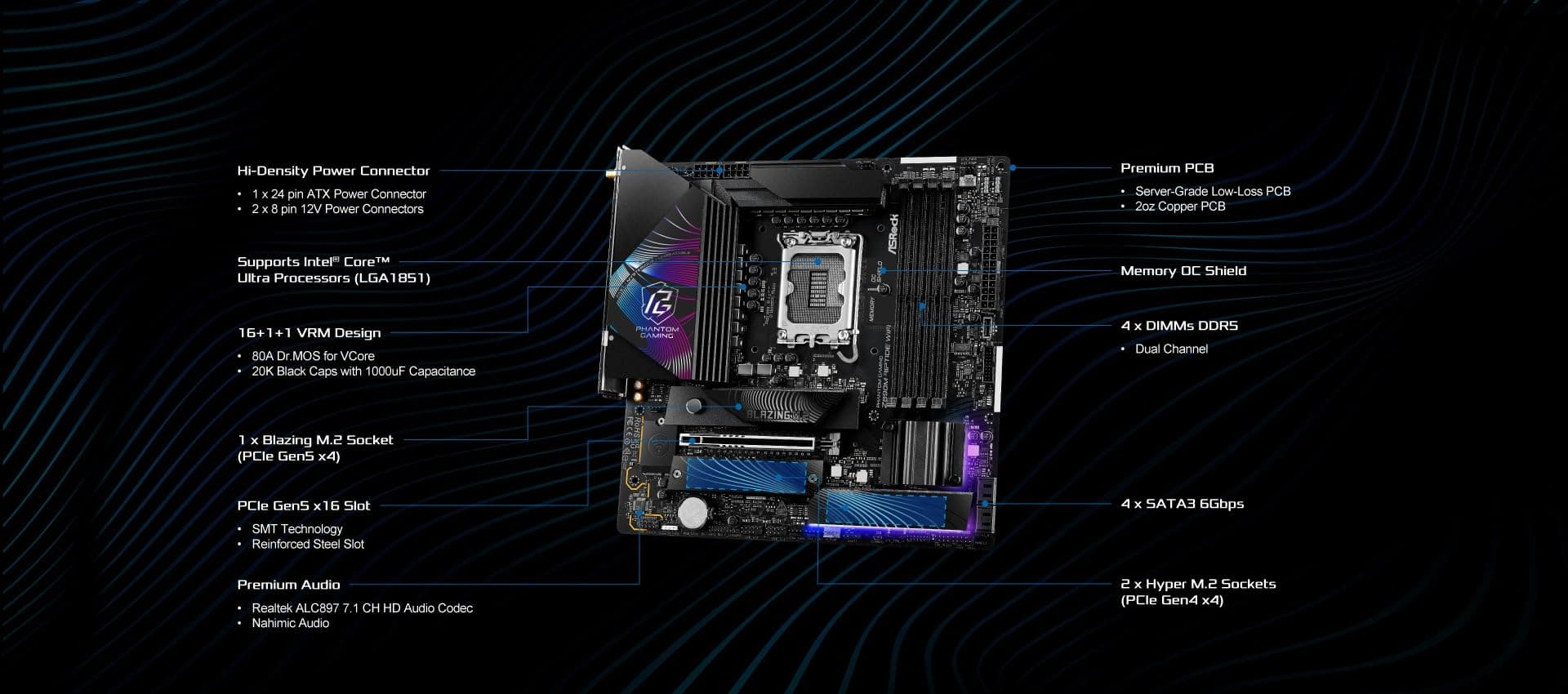 ASRock Z890 Phantom Gaming Riptide WiFi Intel S1851 DDr5 Bild 5