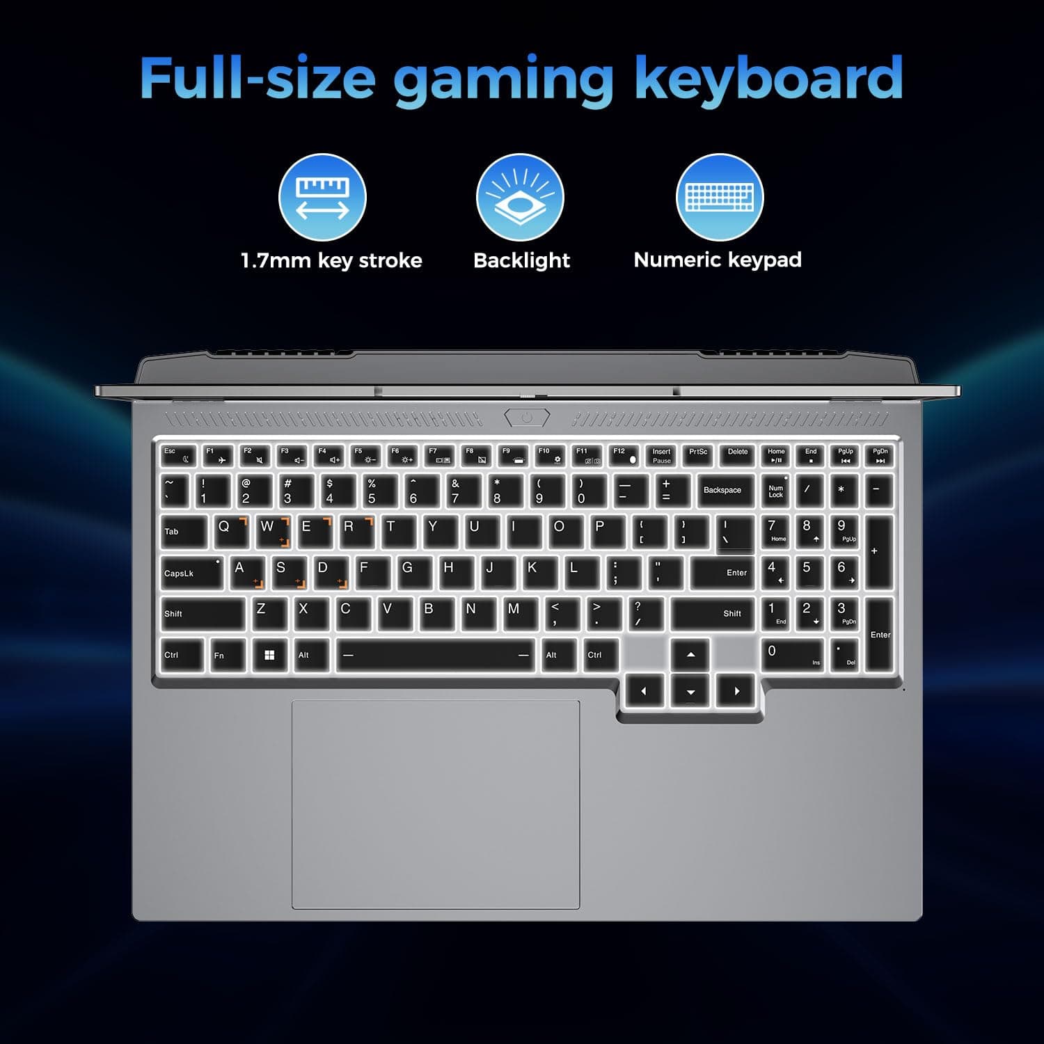 TOPGRO S1 Pro 16" Gaming Laptop, i9-9880H | GTX 3050 Ti (8C/16T, bis zu 4,8 GHz) | 32 GB RAM + 1 TB Speicher | Wi-Fi 6/Bluetooth 5.2 | 144 Hz + Full-HD-Display | Dual-Turbo-Kühlsystem | Webcam Bild 4