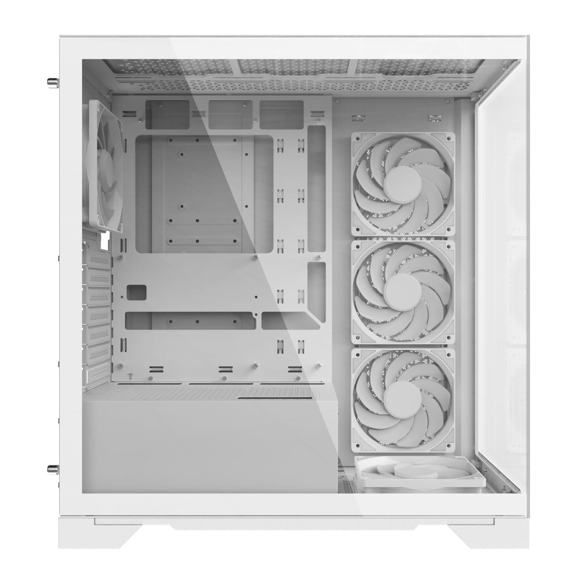 XPG Invader X Mid-Tower Gaming ATX PC Case with Panoramic View, Tempered Glass Panels, and RGB Lighting White (INVADERXMT-WHCWW) Bild 2