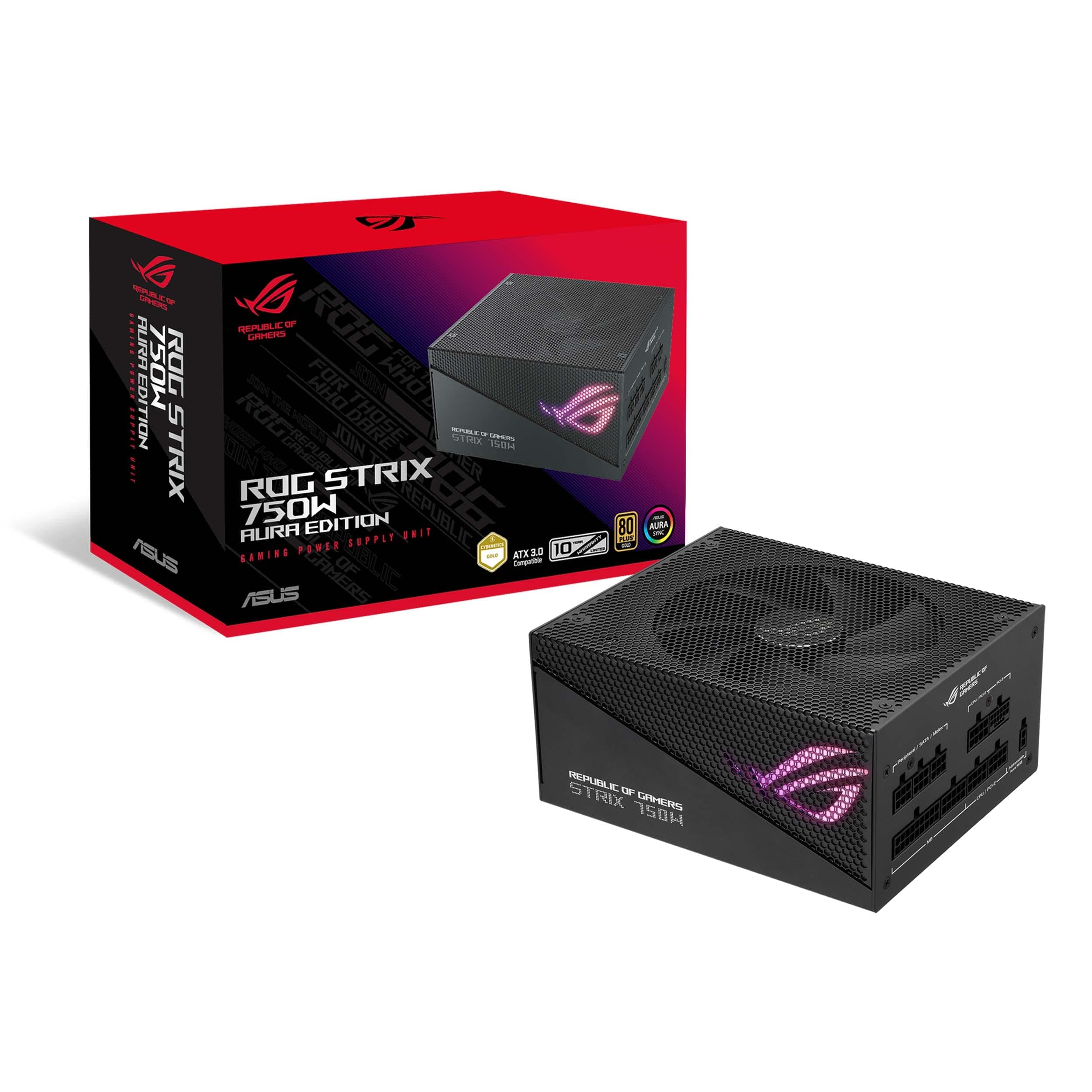 ASUS ROG Strix 750W Gold Aura Edition RGB Netzteil (750 Watt, Aura Sync RGB Belechtung, 80+ Gold Zertifizierung, Axial-Tech Lüfter, ATX 3.0 Kompatibel, PCIe 5.0 Ready) Bild 2
