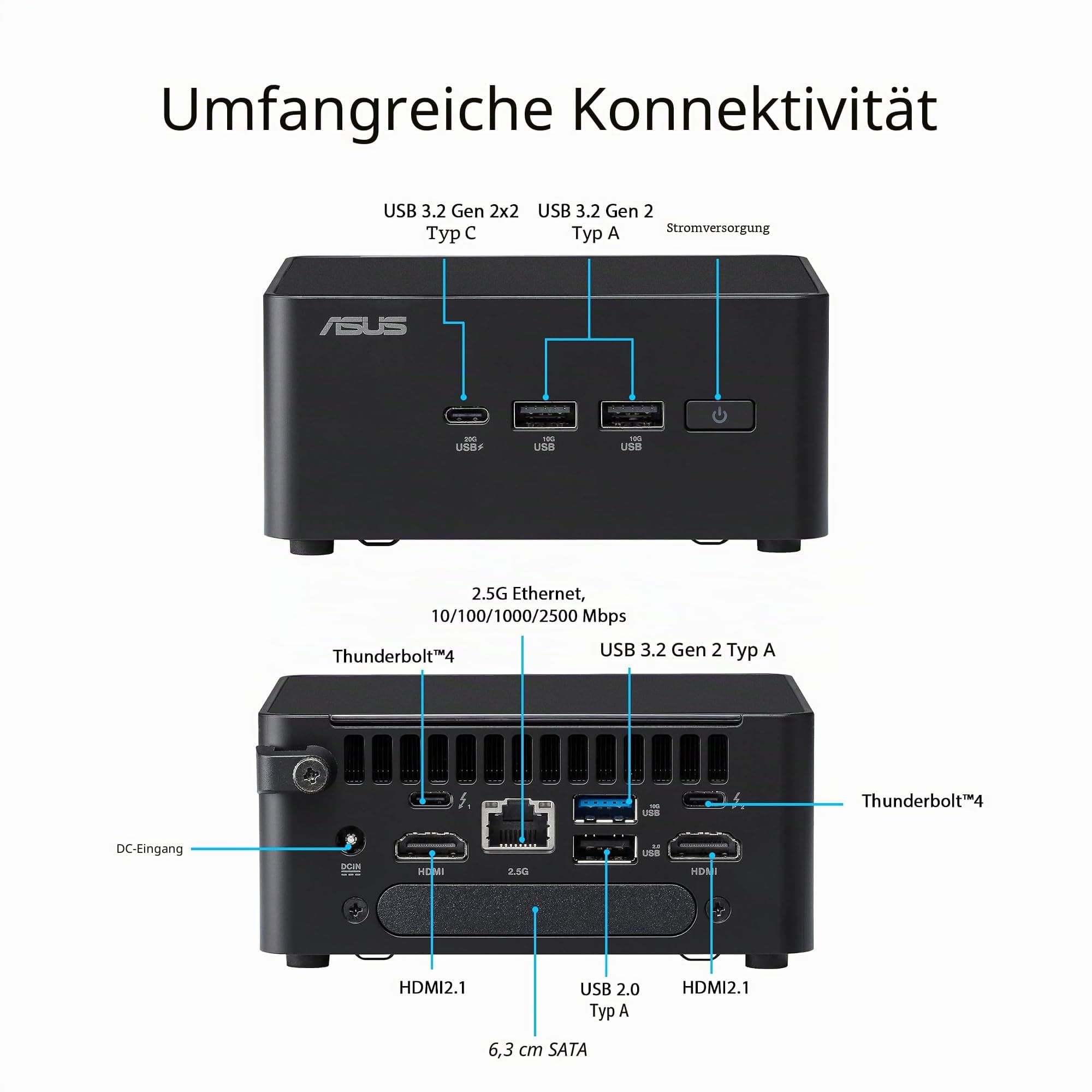 ASUS NUC 14 Pro Barebone Desktop-PC (Intel Core Ultra 5 125H, Intel ARC Graphics, kein Speicher, kein Speicher, kein Betriebssystem, kein Stromkabel enthalten) Bild 3