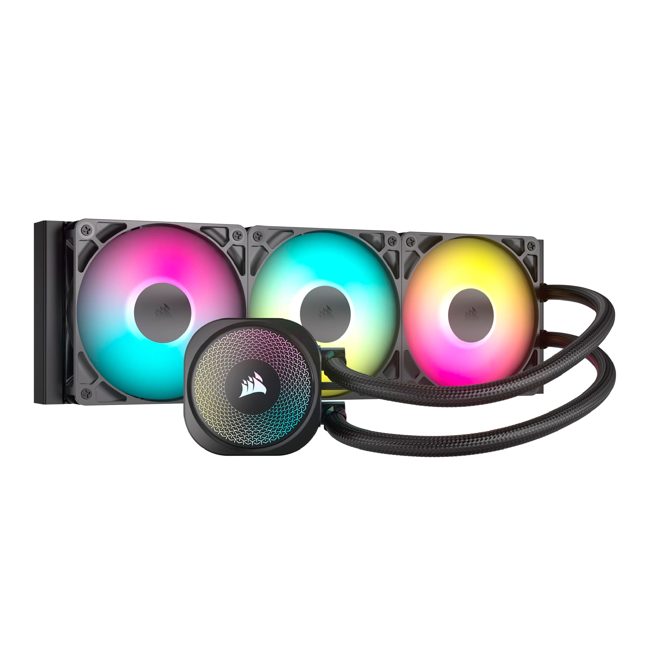 Corsair Nautilus 360 RS ARGB CPU-Flüssigkeitskühler – 360mm AIO – Geräuscharm – Direkter Mainboard-Anschluss – Intel LGA 1851/1700, AMD AM5/AM4 – 3X RS120 ARGB-Ventilatoren Inbegriffen – Schwarz