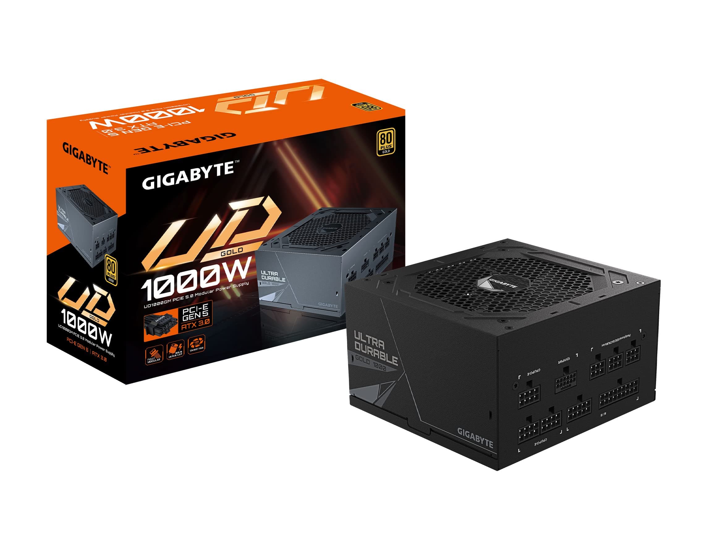 GIGABYTE GP-UD1000GM-PG5 Modulares Netzteil, 80 Plus, Gold, 1000 W, Schwarz Bild 2