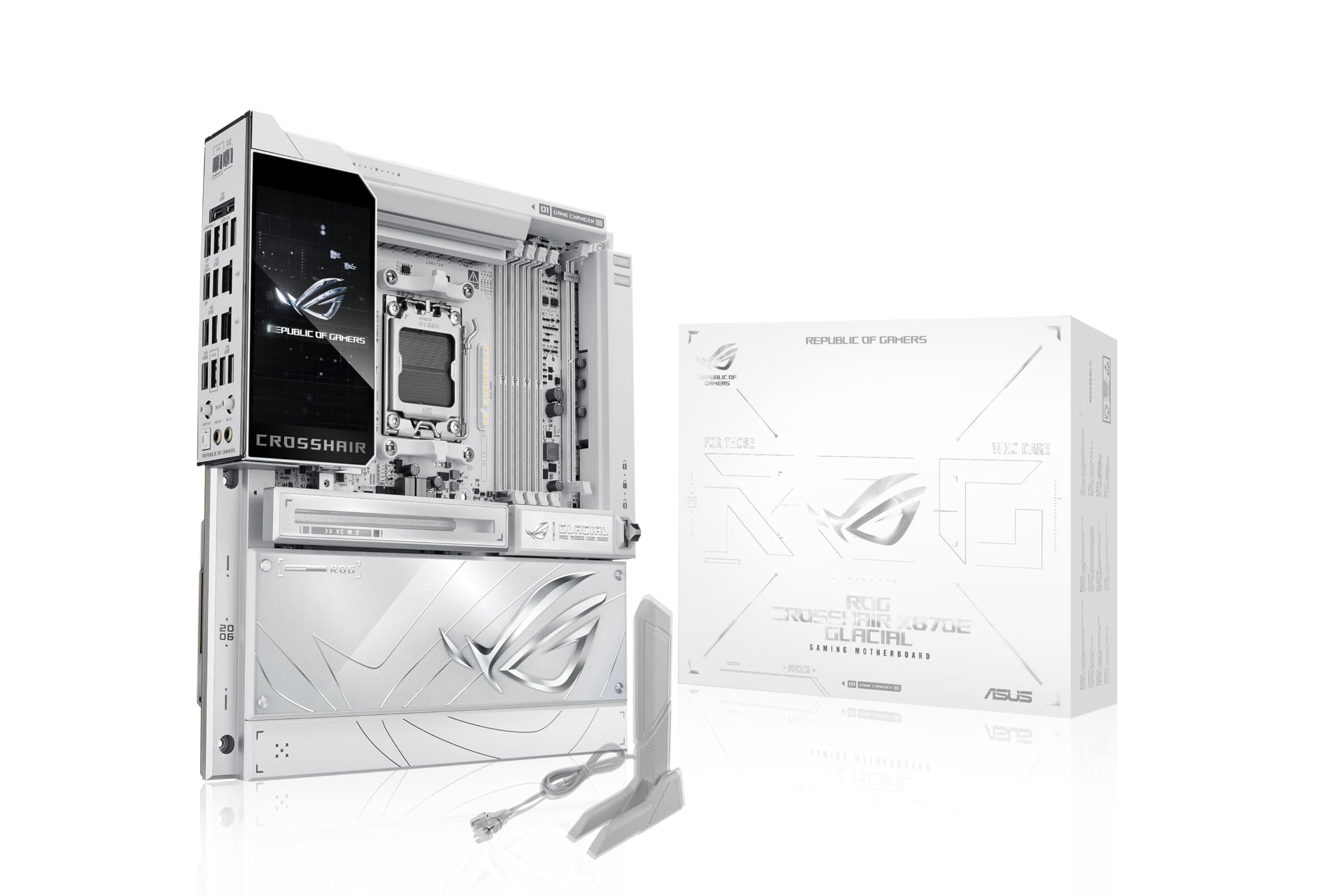 ASUS ROG Crosshair X870E Kühler, AMD E-ATX Motherboard, 24+2+2 Leistungsphasen, DDR5-Steckplätze, zwei PCIe® 5.0 x16 Safe-Steckplätze, sieben M.2-Slots, Dual Realtek 10G Ethernet, AI Cache Boost, Full