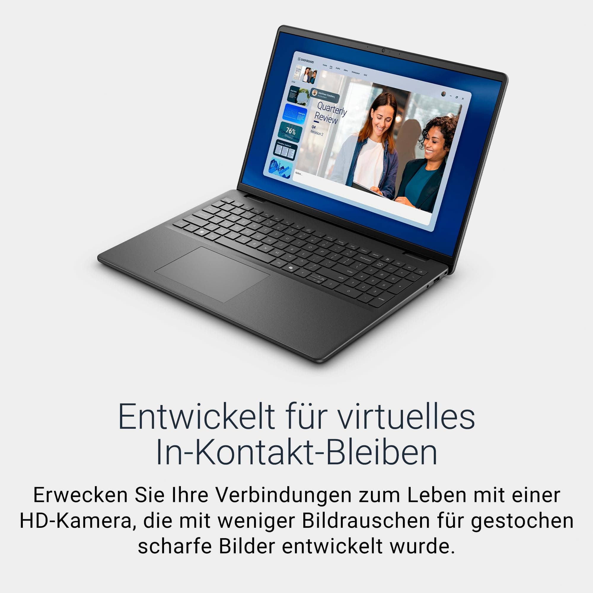 Dell 16 Laptop DC16255 16" 2K IPS Anti-Glare Display, AMD Ryzen 7 250, AMD Radeon Graphics, 16GB RAM, 1TB SSD, Windows 11 Home, QWERTZ-Backlit-Keyboard, Wi-Fi 6, USB-C – Black Ryzen 7 250 16 GB 1TB SSD Bild 4