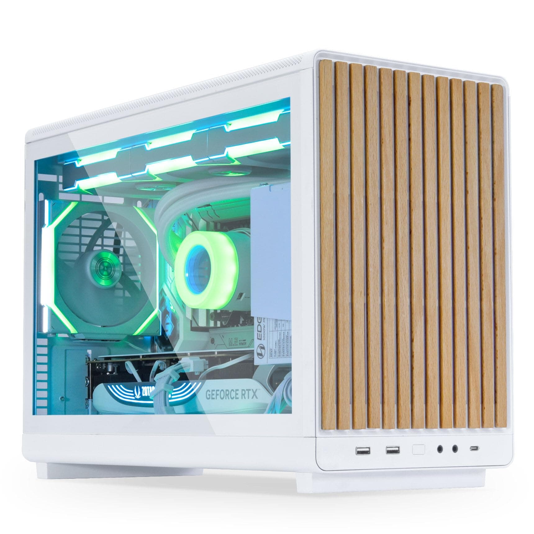 Lian Li DAN Cases A3-mATX Wood Edition PC-Gehäuse, Micro-ATX, Tempered Glass, Buche, Weiß Buche Weiß Hartglas