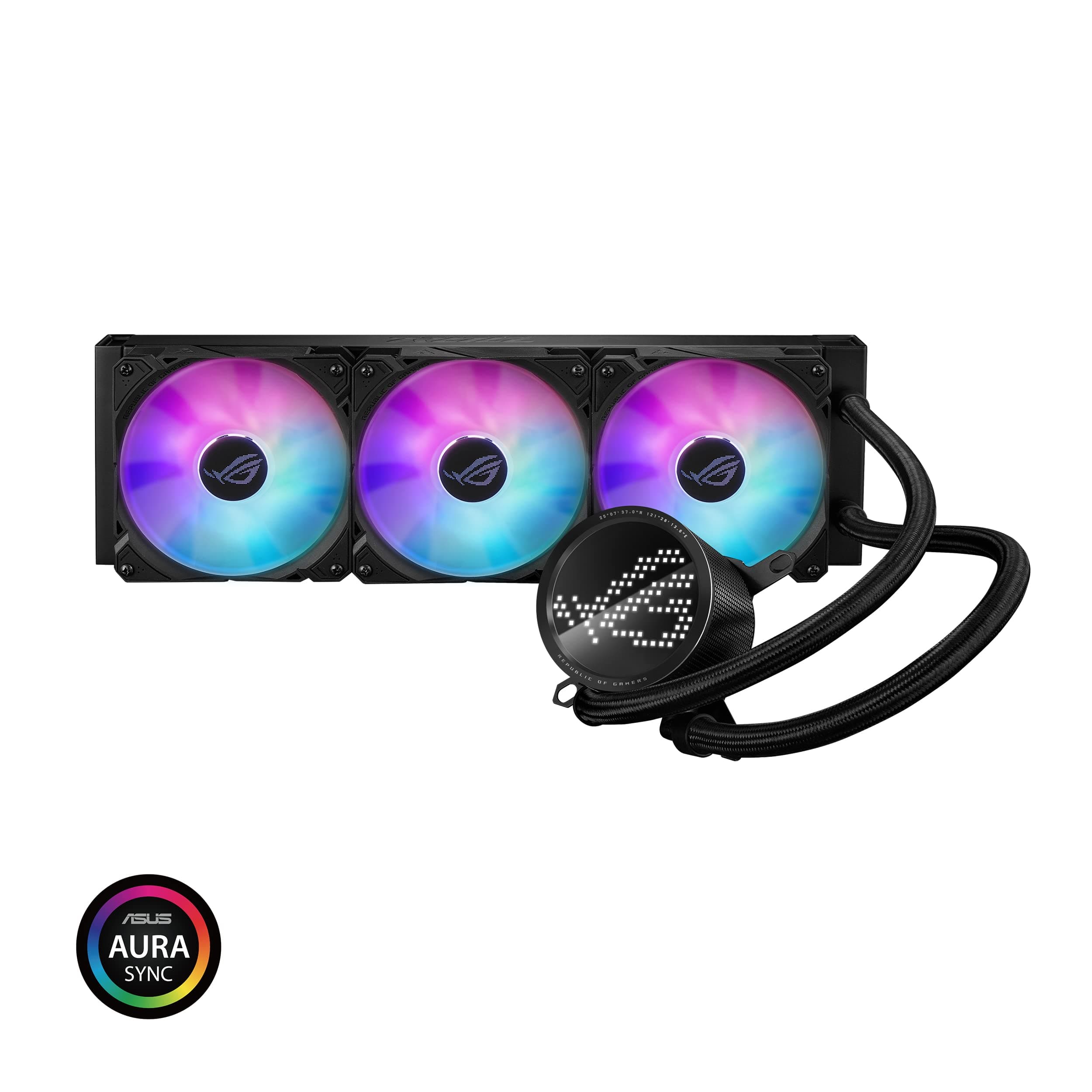 ASUS ROG Ryuo III 360 RGB All-in-One-Flüssig-CPU-Kühler (3x adressierbare 120 mm Radiatorlüfter, Anime Matrix-LED-Anzeige, kompatibel mit Intel LGA 1700, 115x, 1200 & AM4, AM5-Sockel) Bild 3