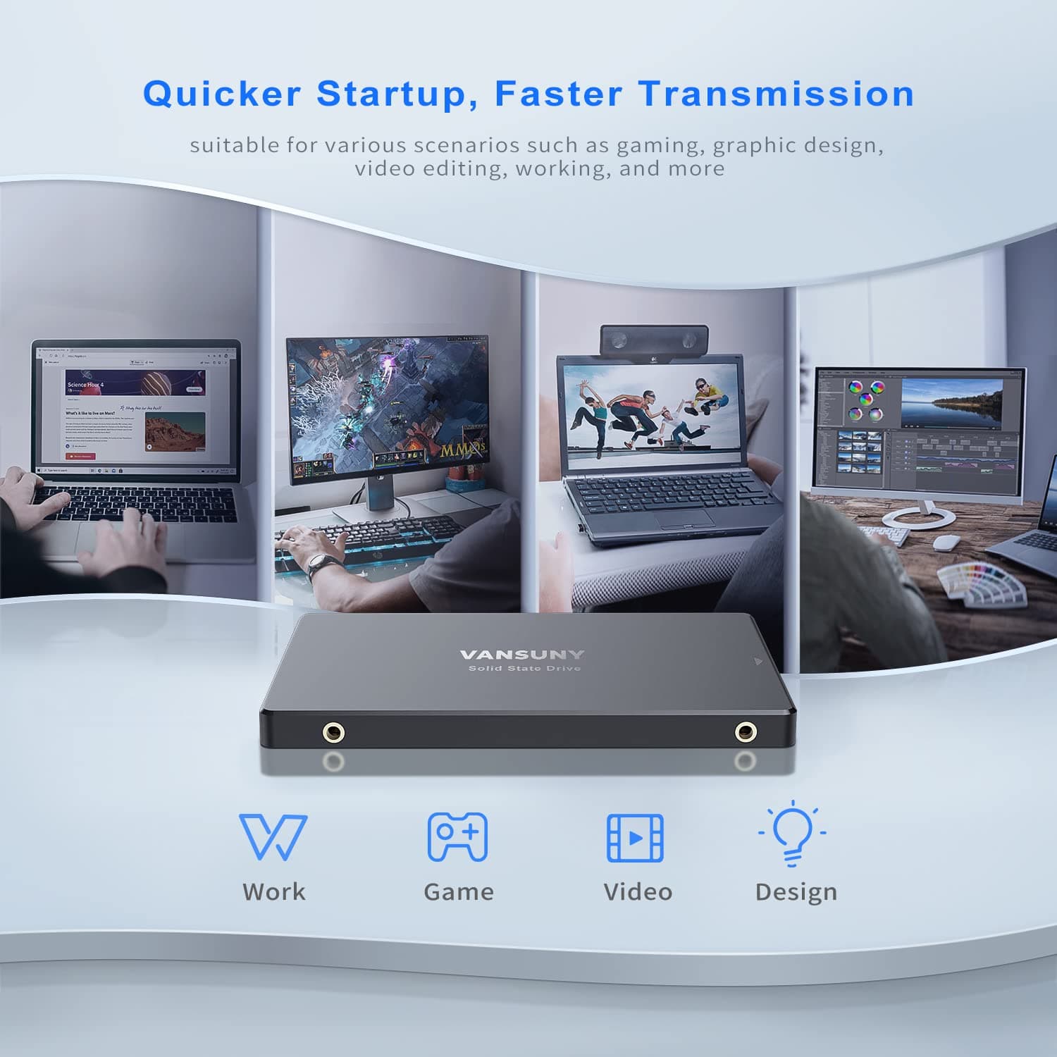 Vansuny 1 TB SATA III Intern SSD, SSD Festplatte Intern 2,5 Zoll Interne SSD 1TB Minimale Lesegeschwindigkeit 500 MB/s 1To SATA III Bild 8