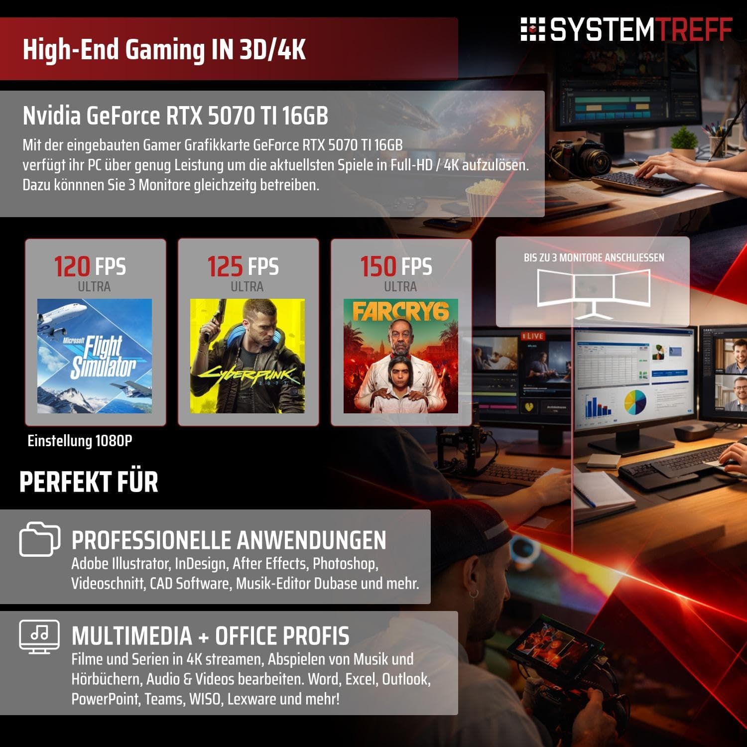 SYSTEMTREFF High-End Gaming PC weiß AMD Ryzen 9 9950X3D 16x5.7GHz | Nvidia RTX 5070 TI 16GB | 2TB M.2 NVMe | 32GB DDR5 RAM | Windows 11 | Desktop Computer Rechner für Gamer, Zocker & Streamer Bild 5