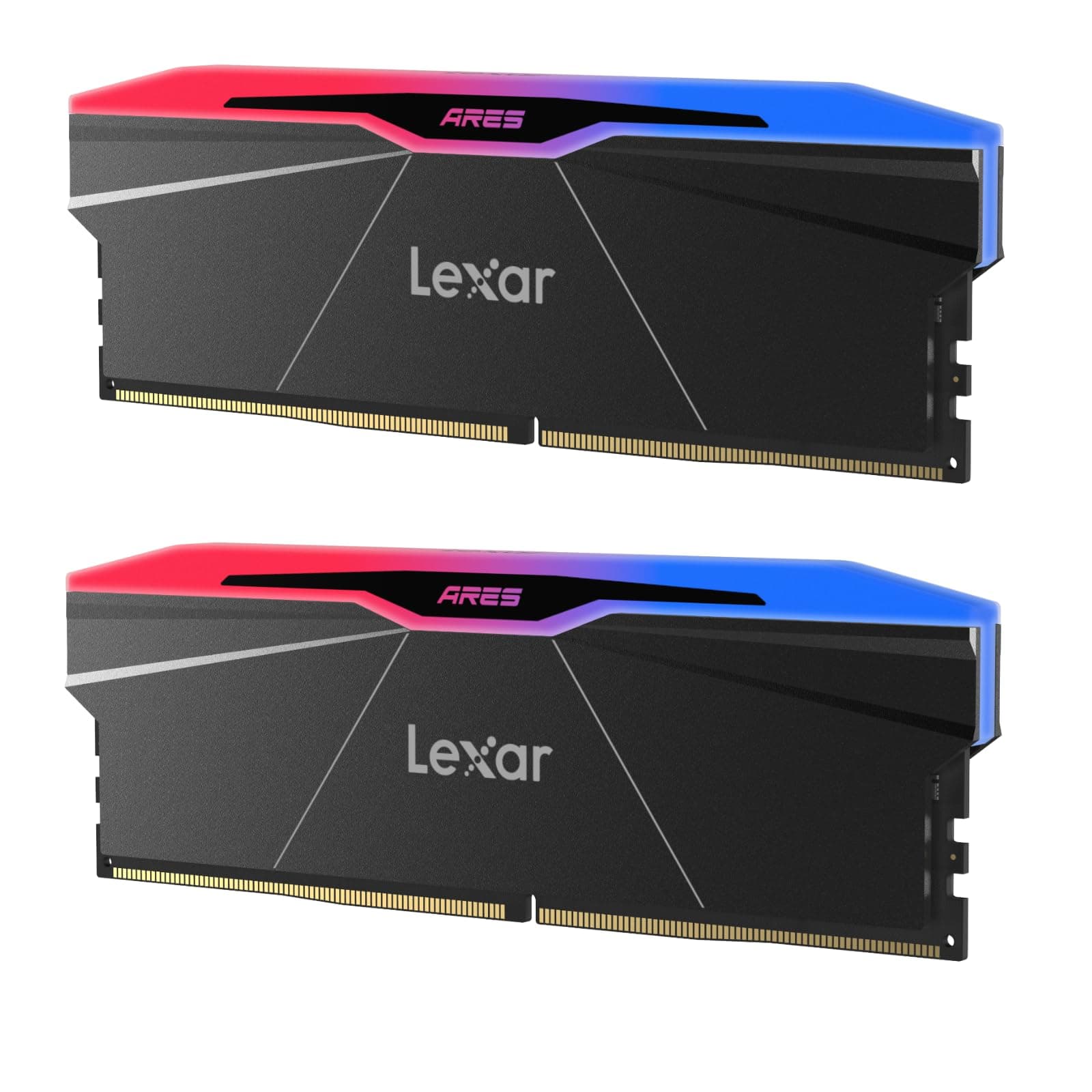 Lexar RGB DDR5 RAM 32GB Kit (2x16GB) 6400MHz CL30, 288-Pin UDIMM Desktop Desktop Speicher/PC Gaming Computerspeicher, Interne Arbeitsspeicher für Intel XMP 3.0/AMD EXPO/CL30-38-38-76/1,4V ARES GEN2 6400MHz 32GB Kit (2x16GB) CL30