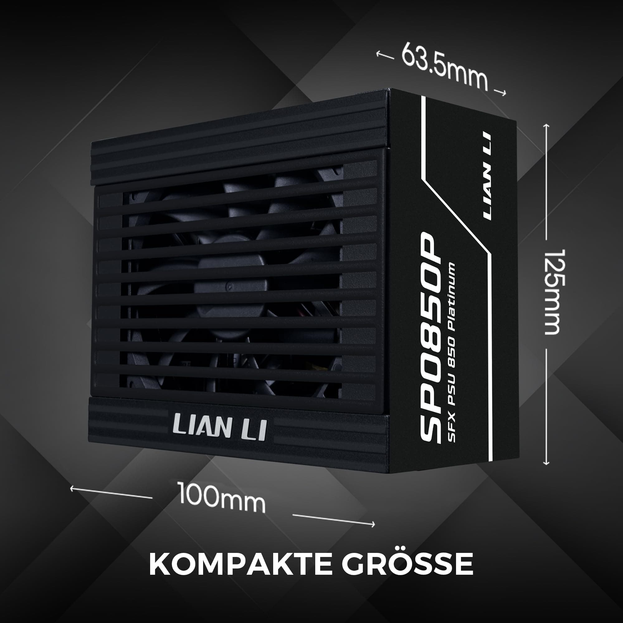 Lian Li SP0850P SFX Netzteil – 850W Schwarz | 80 Plus Platinum Effizienz, vollmodular, ATX 3.1 & PCIe 5.1, kompakt & leise, ideal für High-End Gaming Bild 5