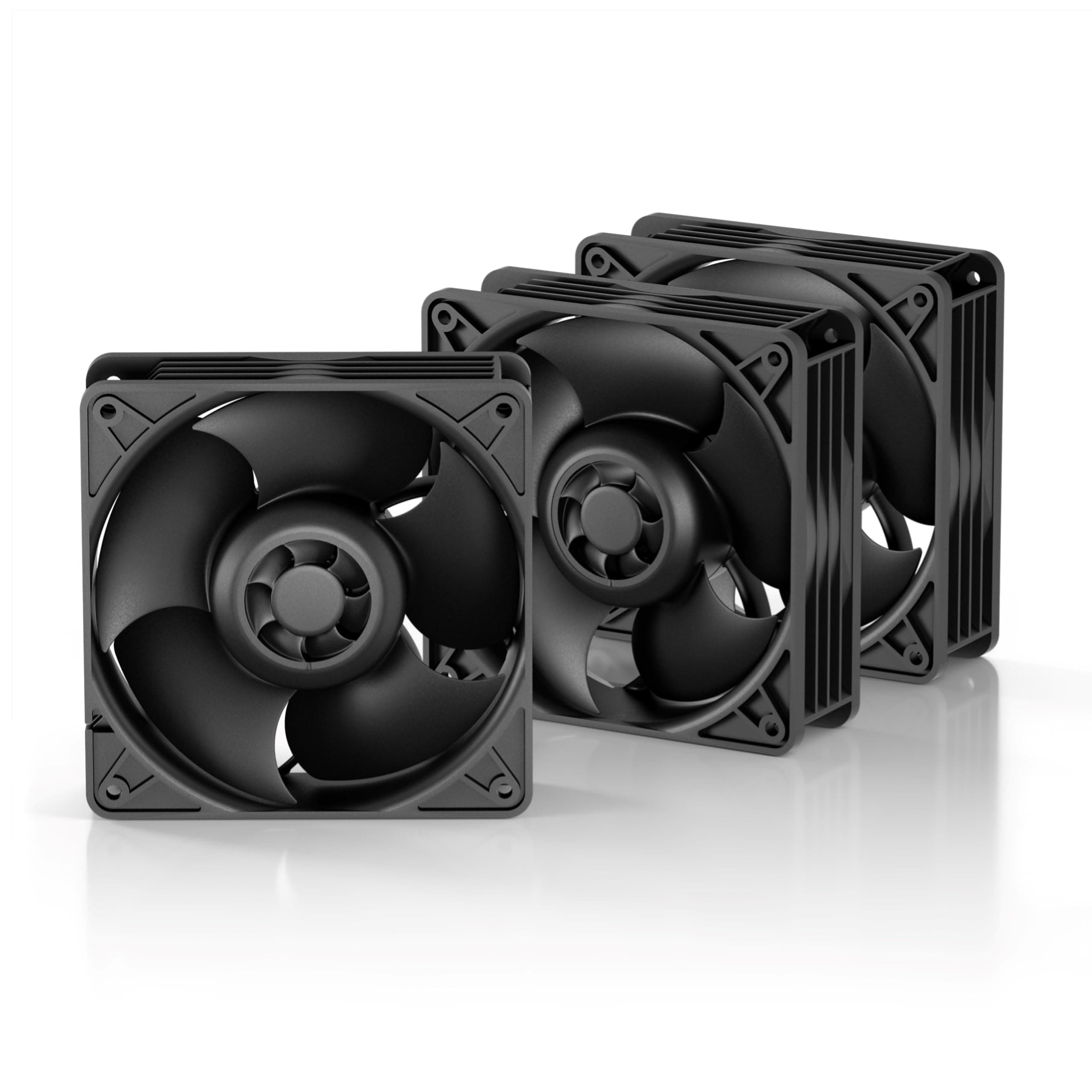 ARCTIC S12038-8K (3 Stück) - 120x120x38 mm Server Lüfter, 800-8000 rpm, PWM reguliert, 4-Pin Anschluss, 12 V DC, besonders effizent - Schwarz