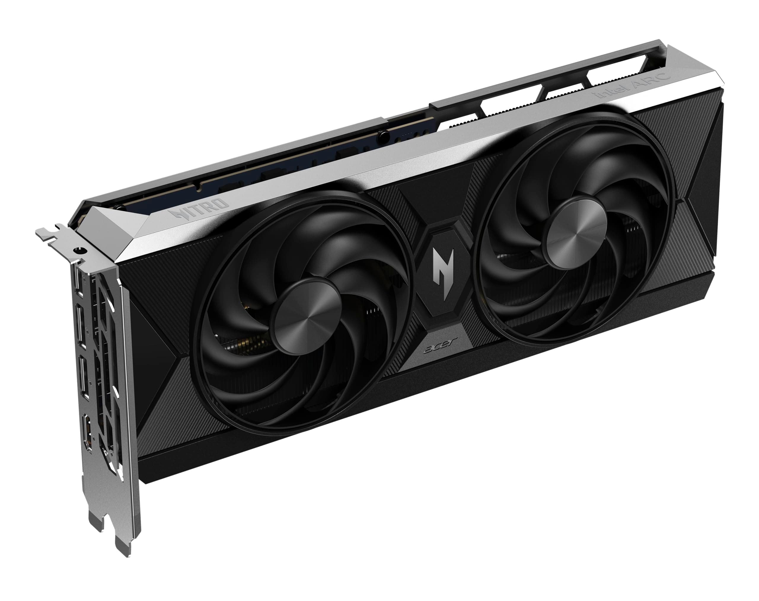 Acer Nitro Intel Arc B570 - Intel Grafikkarte (10 GDDR6, 160 Bit, PCIe 4.0 x8, 1x HDMI 2.1 3X DP 2.1) 2X Nitro FrostBlade, 1x8 pin, Slot Space: 2 Bild 2