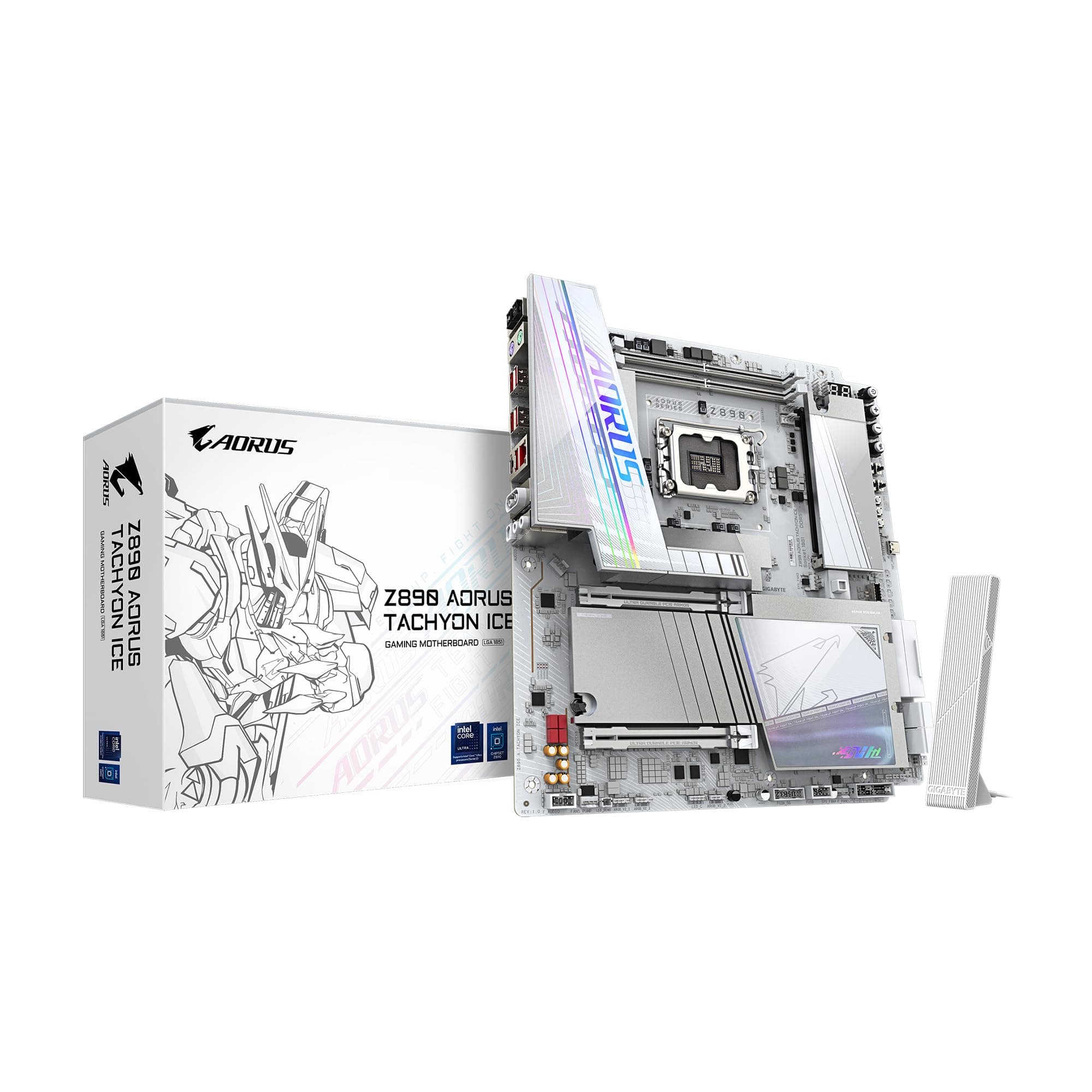 GIGABYTE Z890 AORUS Tachyon Ice Intel Core Ultra (Serie 2) LGA 1851 Motherboard, E-ATX, DDR5, 4X M.2, PCIe 5.0, Thunderbolt 4, WIFI7, 5GbE LAN, D5 Bionic Corsa Bild 2