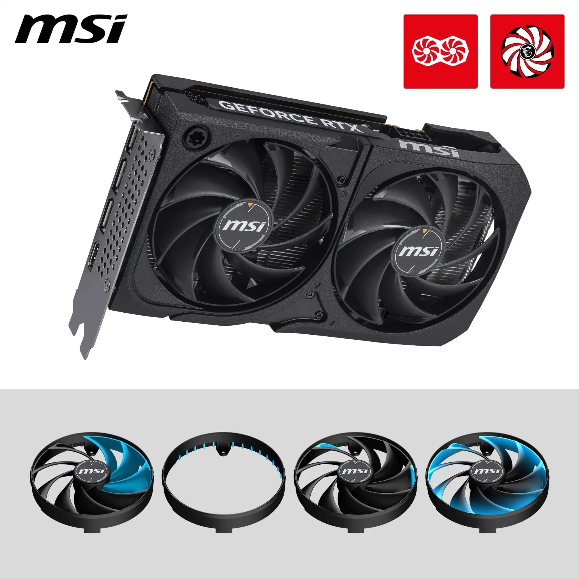 MSI GeForce RTX 5050 8G Shadow 2X OC - 8GB GDDR6 (20Gbps/128-bit), PCIe 5, Boost: 2602 Hz, HDMI 2.1b, DisplayPort 2.1b Bild 7