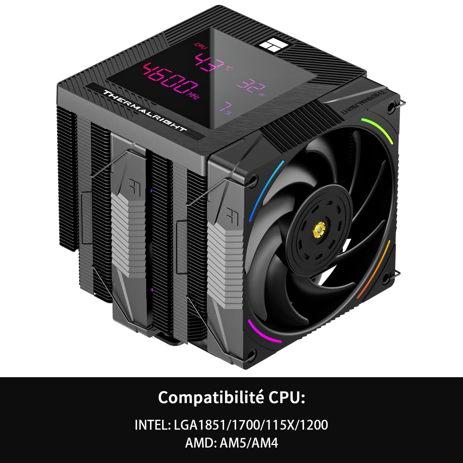 TR Phantom Spirit 120 Digitaler EVO CPU-Kühler, digitaler Bildschirmdeckel, 7 × 6 mm Heat Pipes CPU Air Cooler, Computer für AM4/AM5/Intel lga1851/1700/1150/1151/1200 PS120 D EVO Bild 5